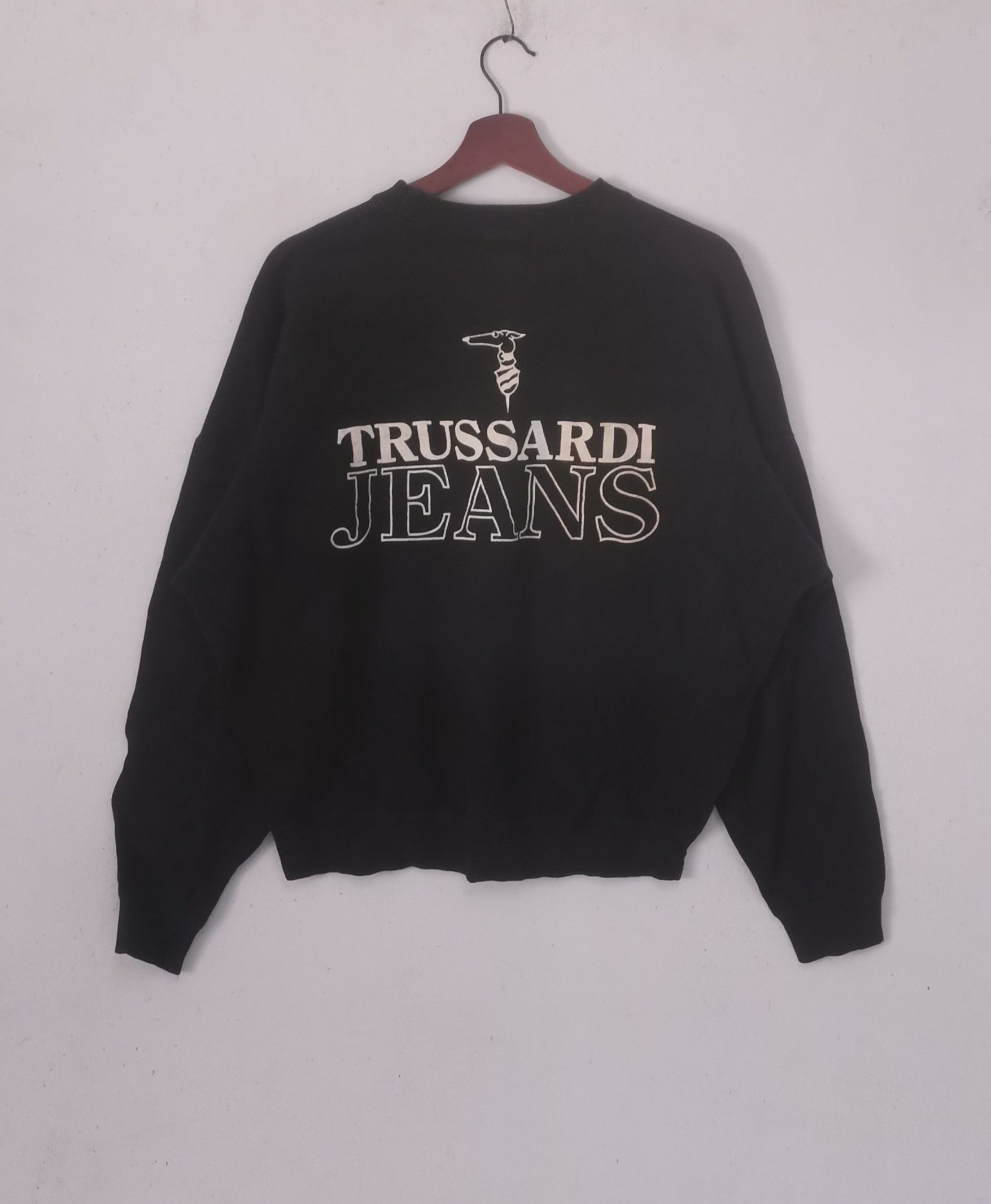 Rare Trussardi Jeans sweatshirt embroidered orange colour