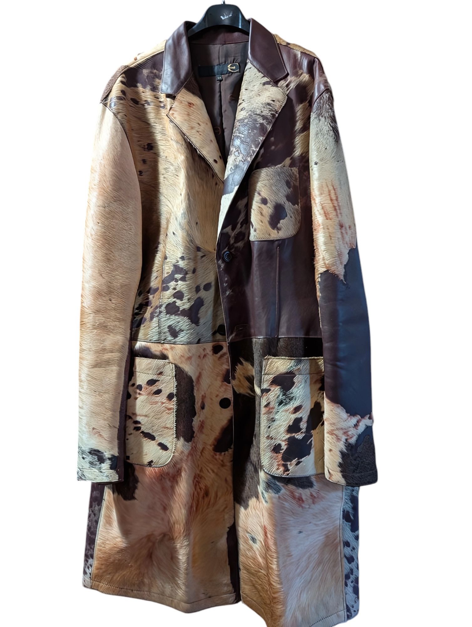 Roberto Cavalli PONY HAIR LONG LEATHER COAT Size US L / EU 52-54 / 3 - 1 Thumbnail