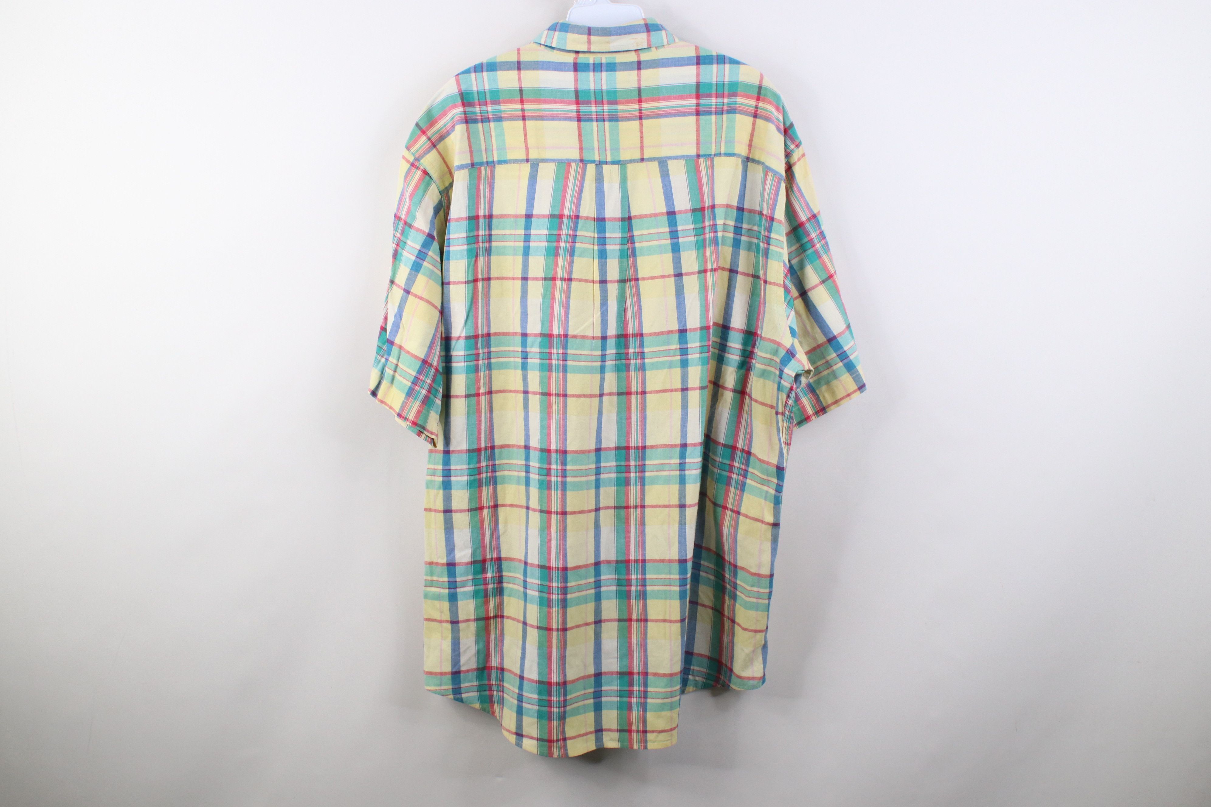 Lands' End Vintage 90s Lands End Plaid Short Sleeve Button Down Shirt Size US L / EU 52-54 / 3 - 9 Thumbnail