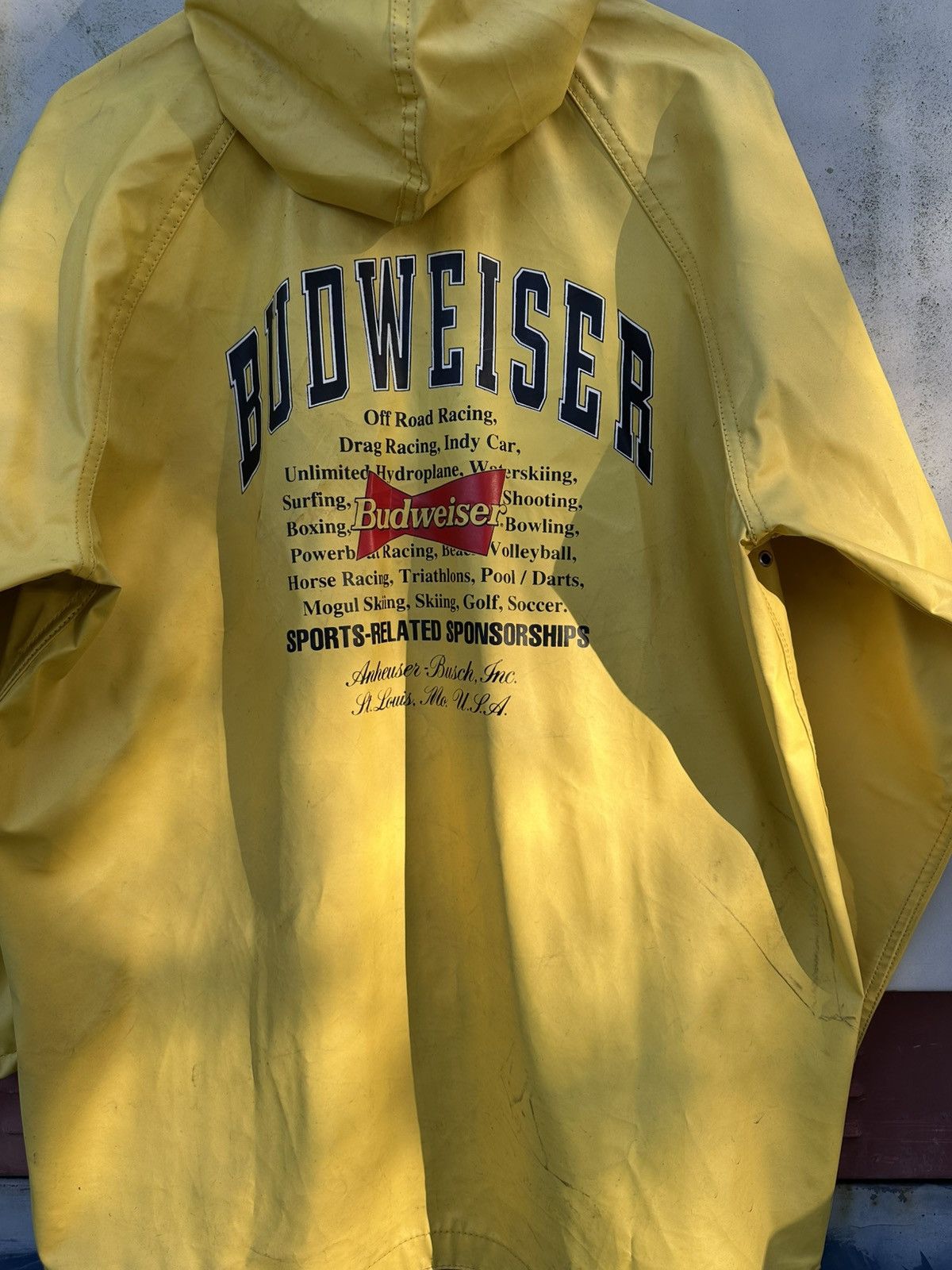Budweiser 👹Vintage Budweiser Reversible Waterproof Long Rain Jacket Size US L / EU 52-54 / 3 - 11 Thumbnail