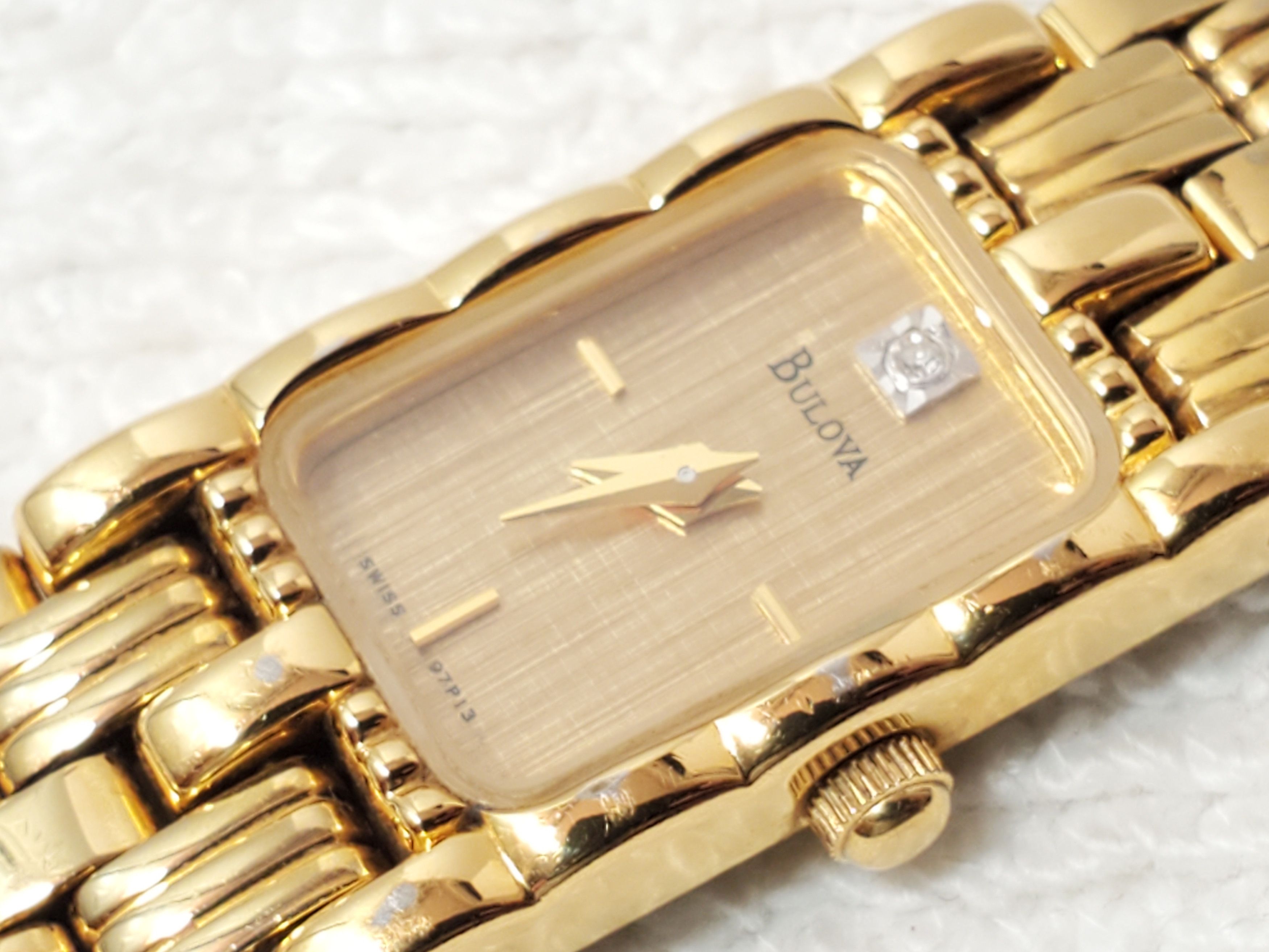 Bulova Bulova Women Tank Swiss Watch Diamond Dial 7 Jewels Vintage Size ONE SIZE - 3 Thumbnail