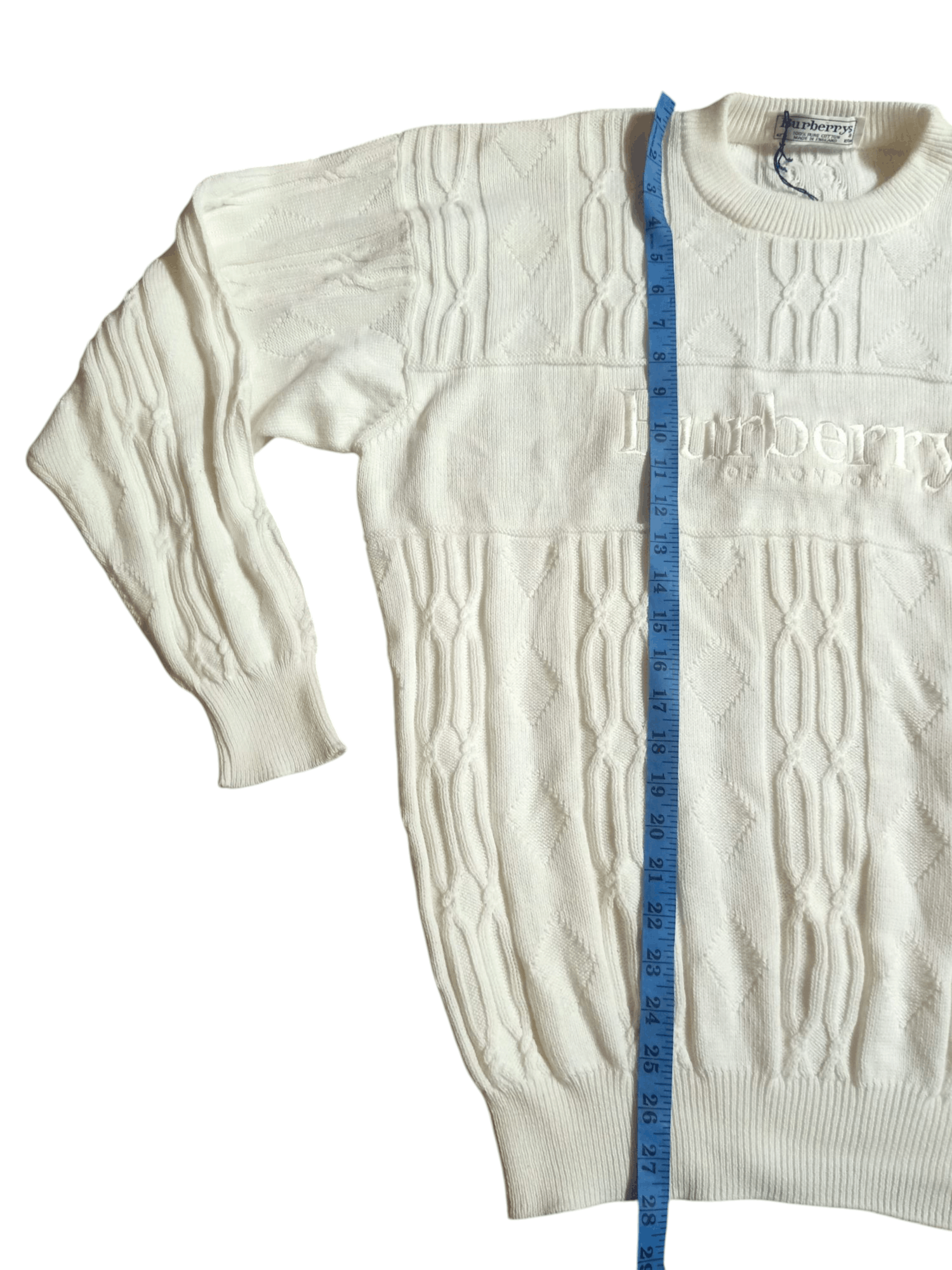 Burberry × Vintage 90s Burberrys Big Logo Of London Knitwear Men Size US L / EU 52-54 / 3 - 6 Thumbnail