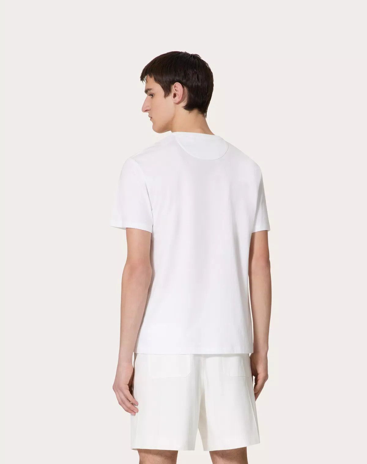 Valentino oc11z0725 Mercerised Cotton T-Shirt in White Size US L / EU 52-54 / 3 - 5 Thumbnail