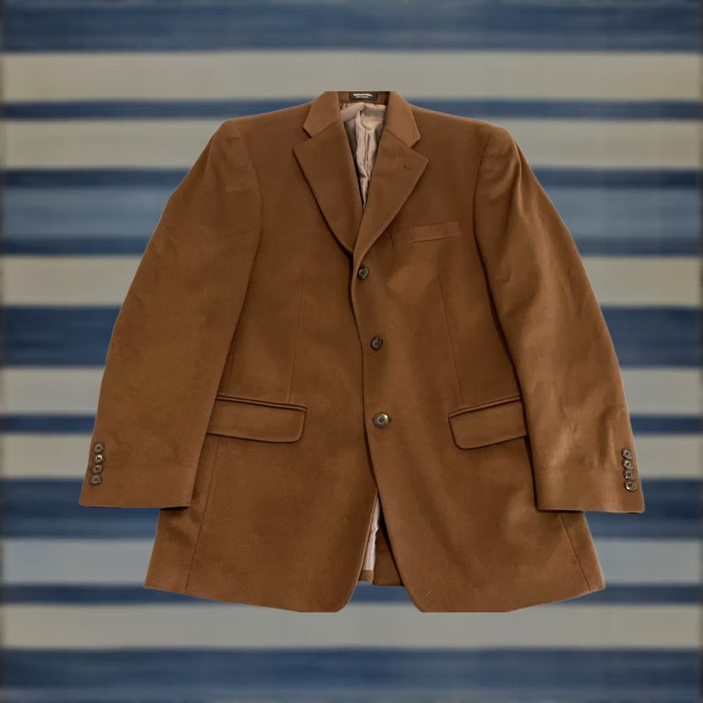 Vintage Harold Powell 100% Cashmere Brown Sport Coat Blazer Jacket Mens 42L Size 42R - 1 Thumbnail