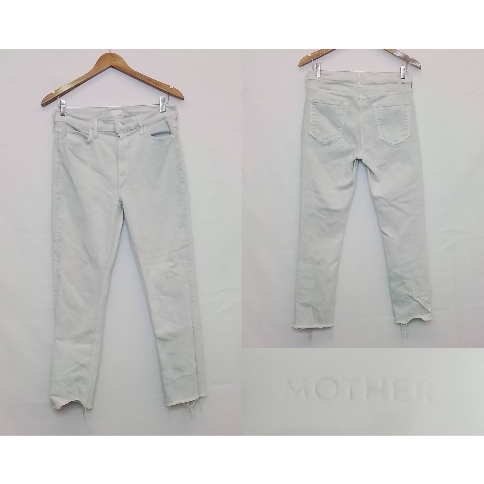 MOTHER Mother Mid Rise Dazzler Jeans Women's 31 x 27 White Size 31" - 1 Thumbnail