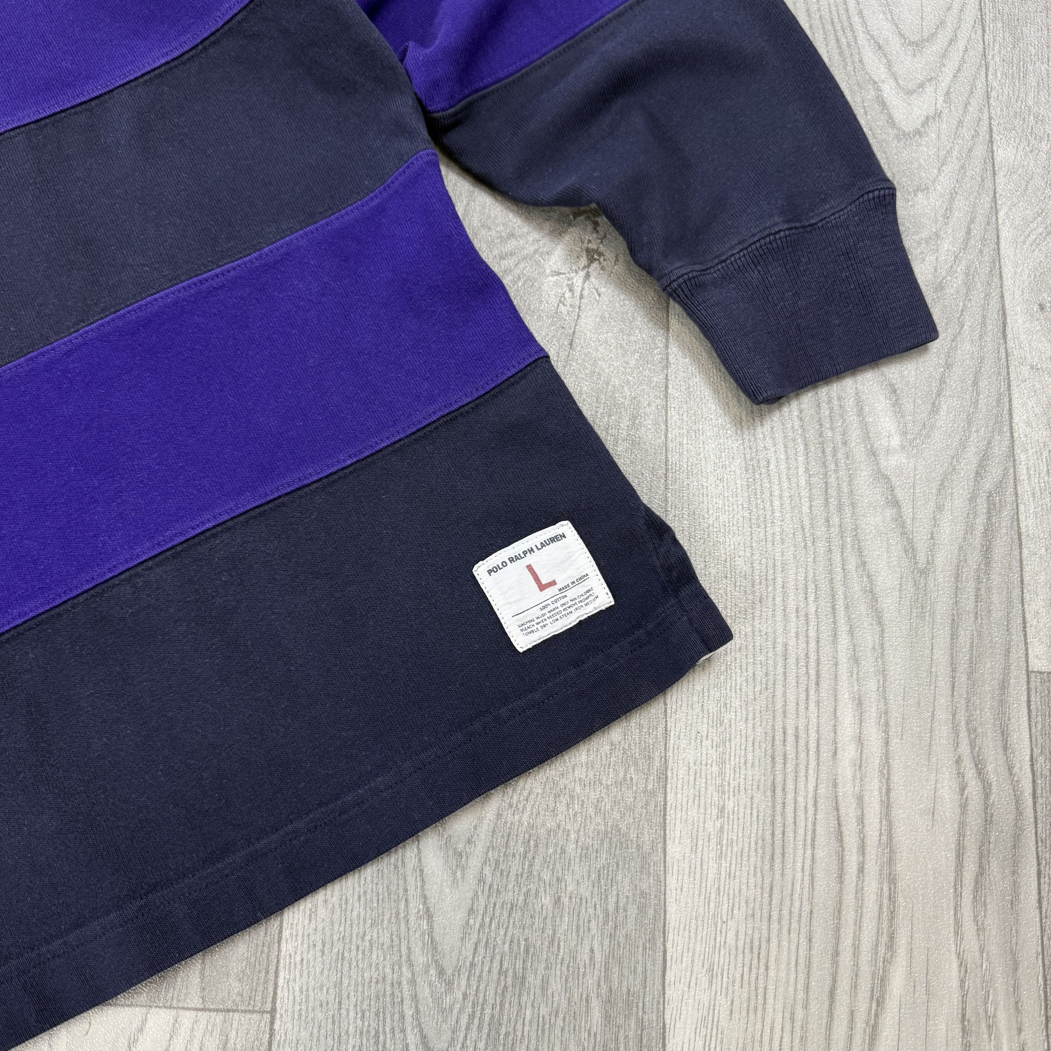 Polo Ralph Lauren Vintage Polo Ralph Lauren Striped Long Sleeve Rugby Shirt Size US L / EU 52-54 / 3 - 6 Thumbnail
