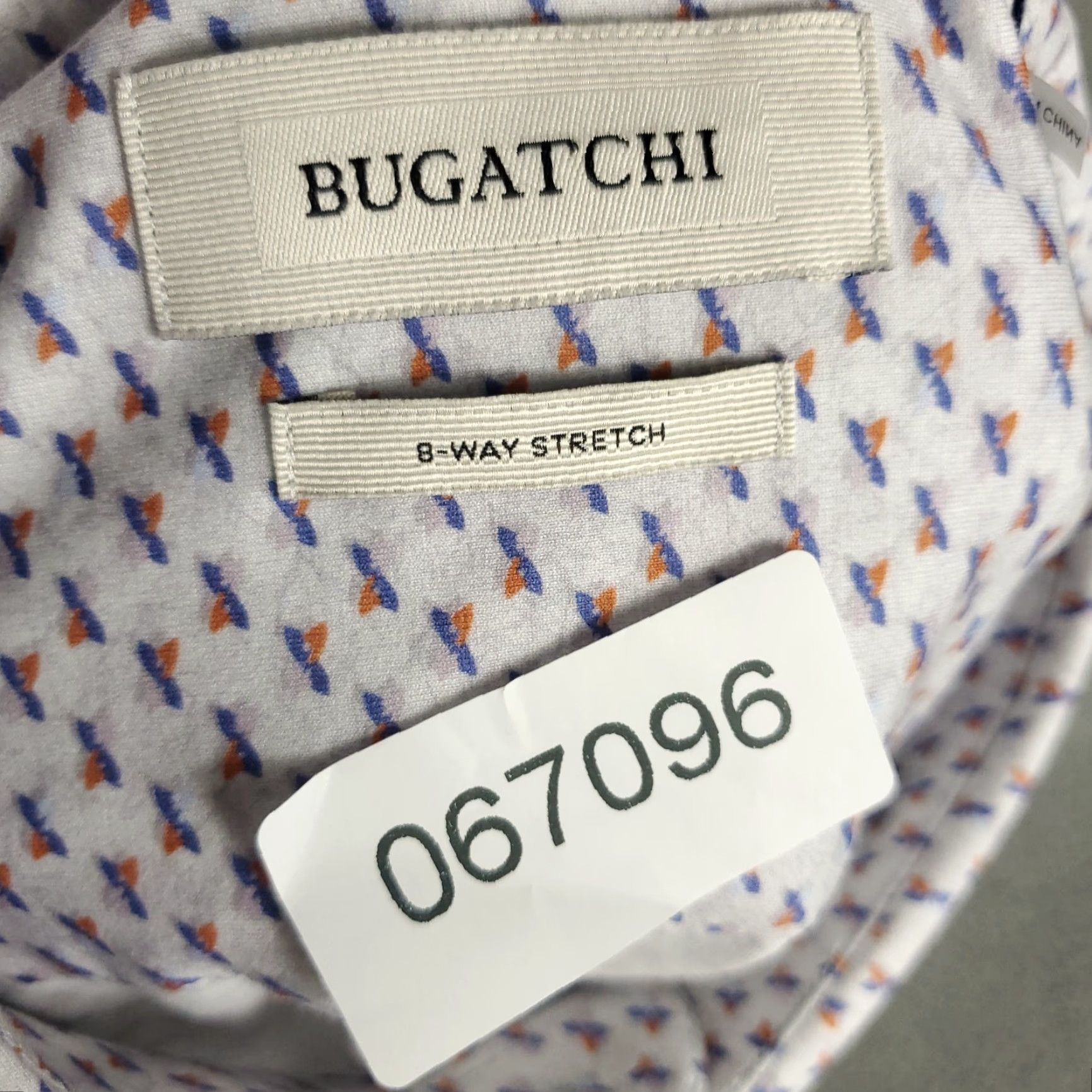 BUGATCHI Bugatchi Shirt Mens 2XL Blue Plaid Short Sleeve Button-Up Casual Cotton Blend Geometric Portrait? Size US XXL / EU 58 / 5 - 7 Thumbnail