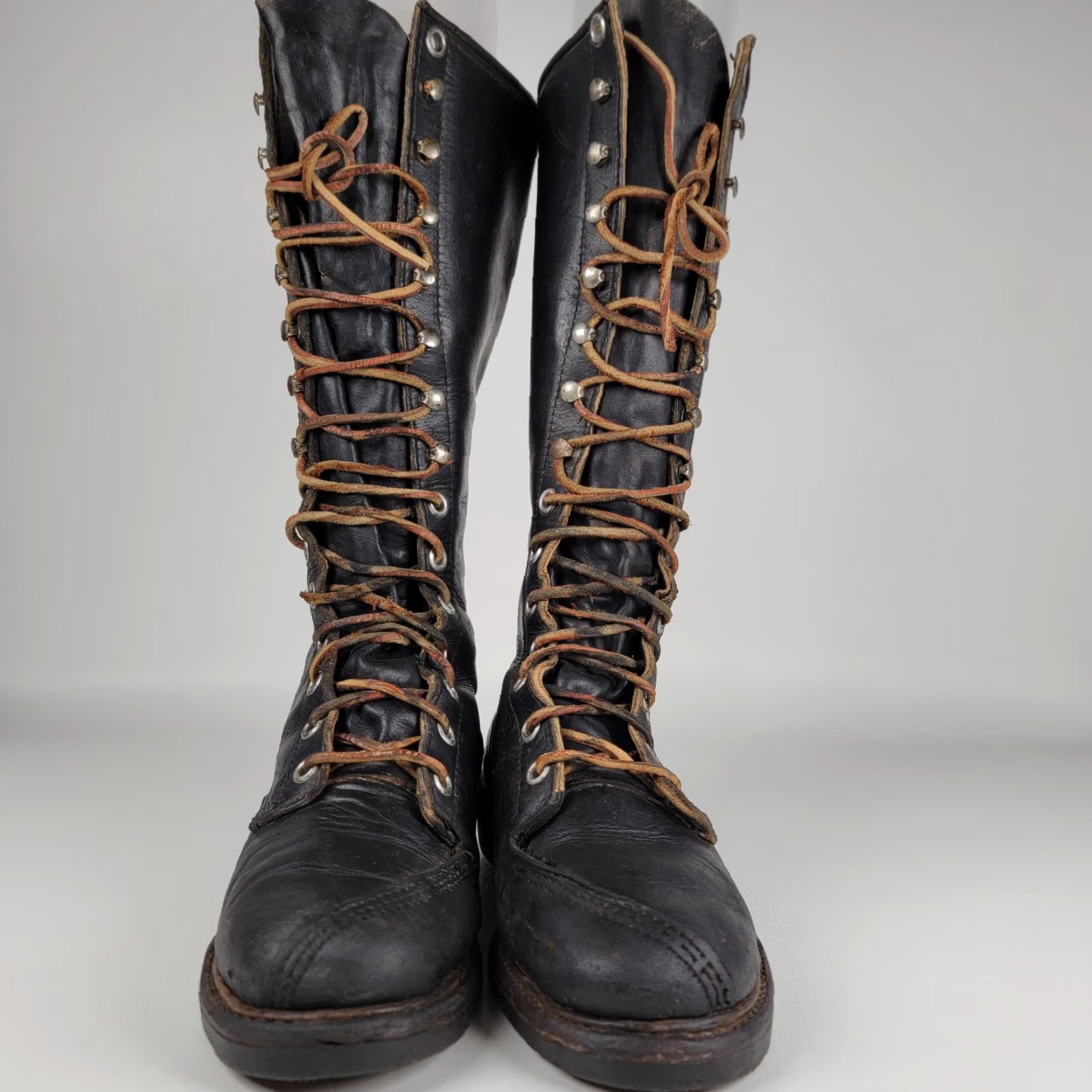 Vintage VINTAGE Good Year Welted Tall Boots Men 9 M Black Logger Sieberling Soles Size US 9 / EU 42 - 2 Thumbnail