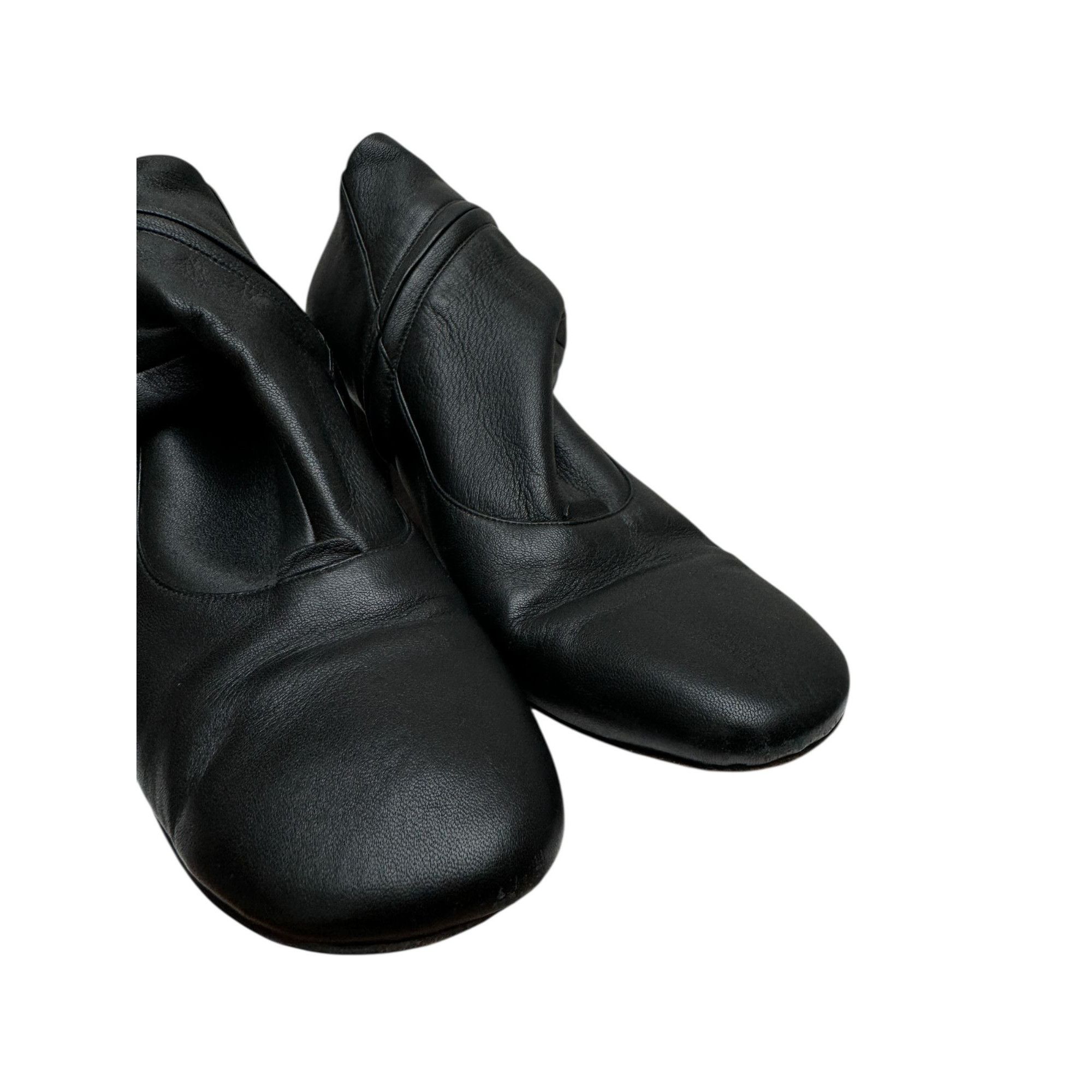 Celine Black Soft Leather Socks Heels Size US 8.5 / IT 38.5 - 8 Thumbnail