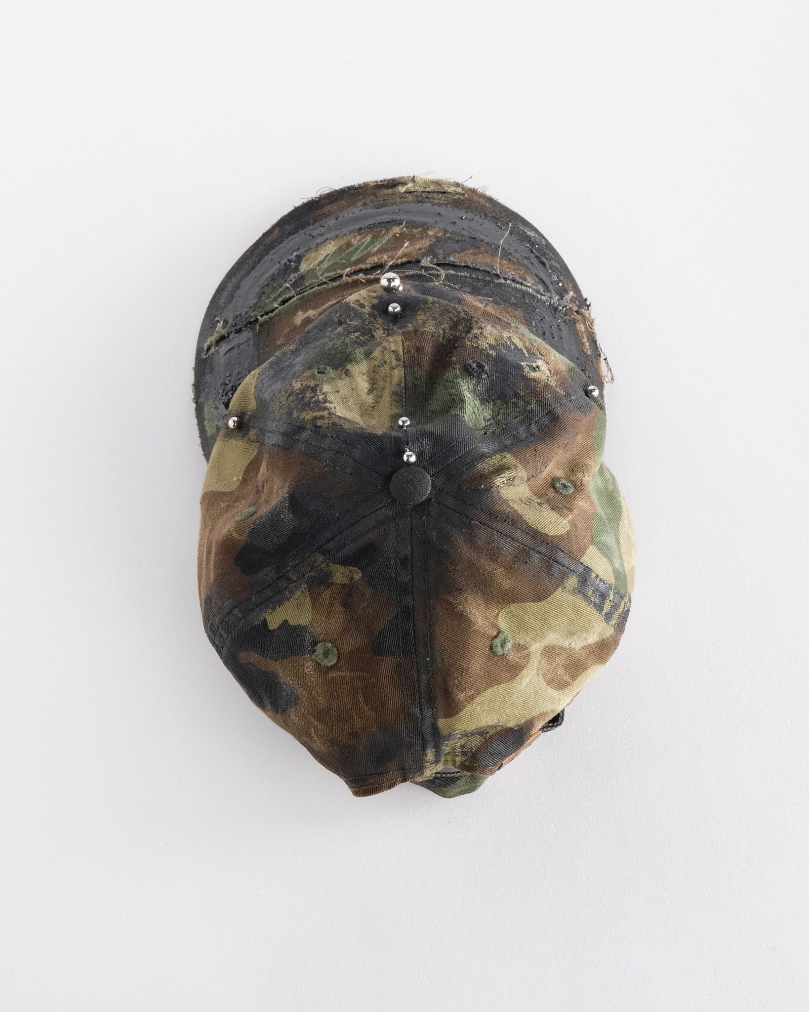 Vintage ASTROBOI* 'Troops' Green Camouflage Distressed & Pierced Hat Size ONE SIZE - 6 Thumbnail