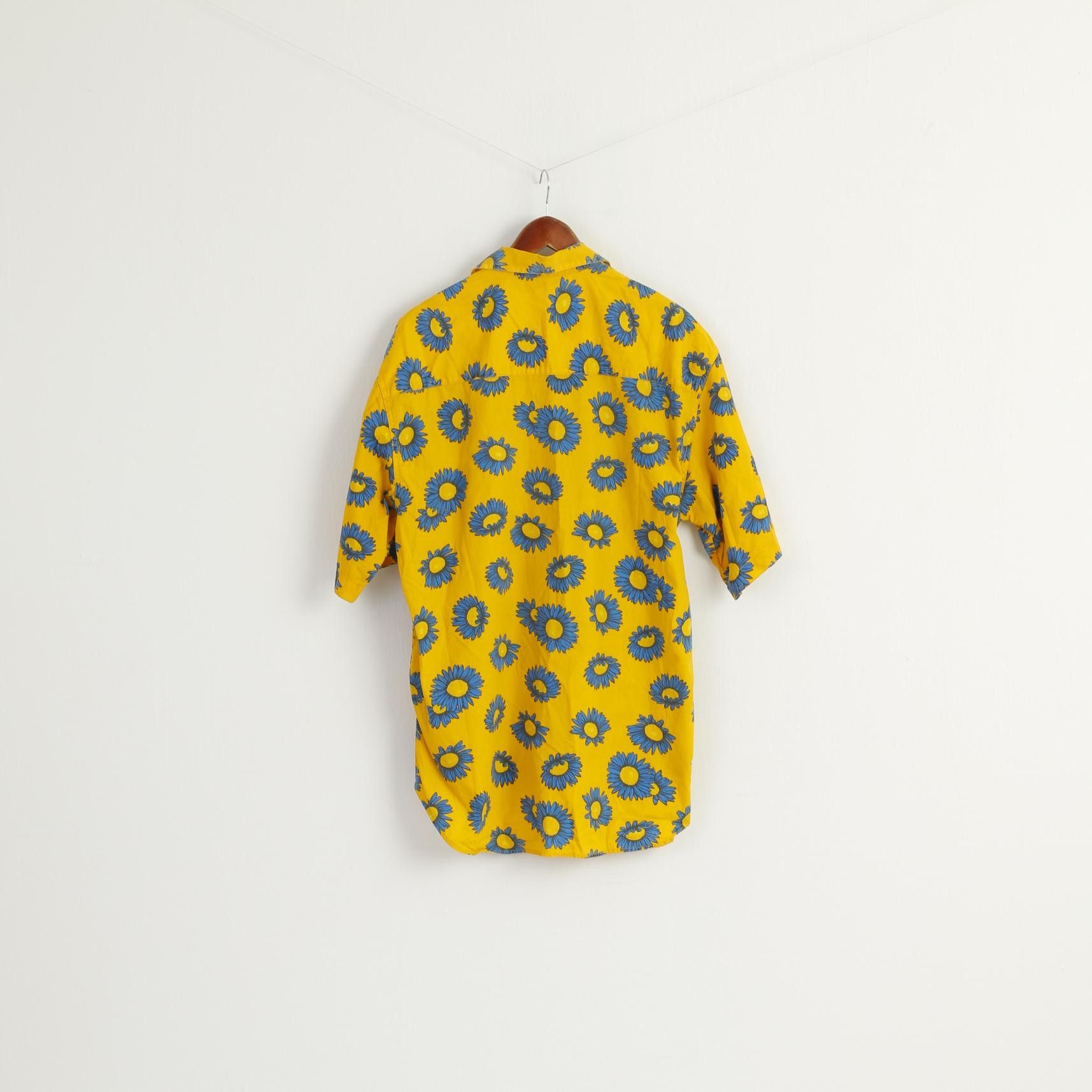 Vintage ETNIC Men L Casual Shirt Yellow Sunflowers 8398 Size US L / EU 52-54 / 3 - 5 Thumbnail