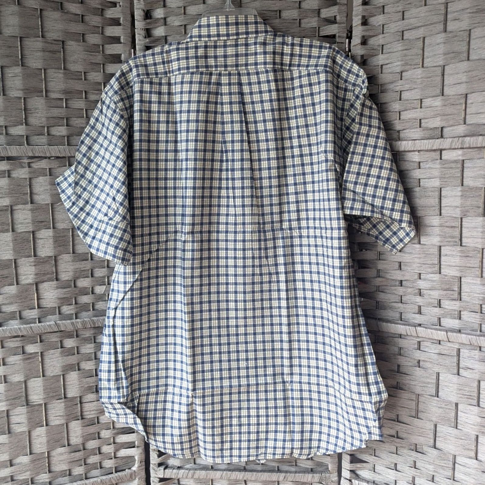 Polo Ralph Lauren Ralph Lauren Sport Short Sleeve Plaid Button-Down Shirt Navy Blue Cream Mens L Size US L / EU 52-54 / 3 - 4 Thumbnail
