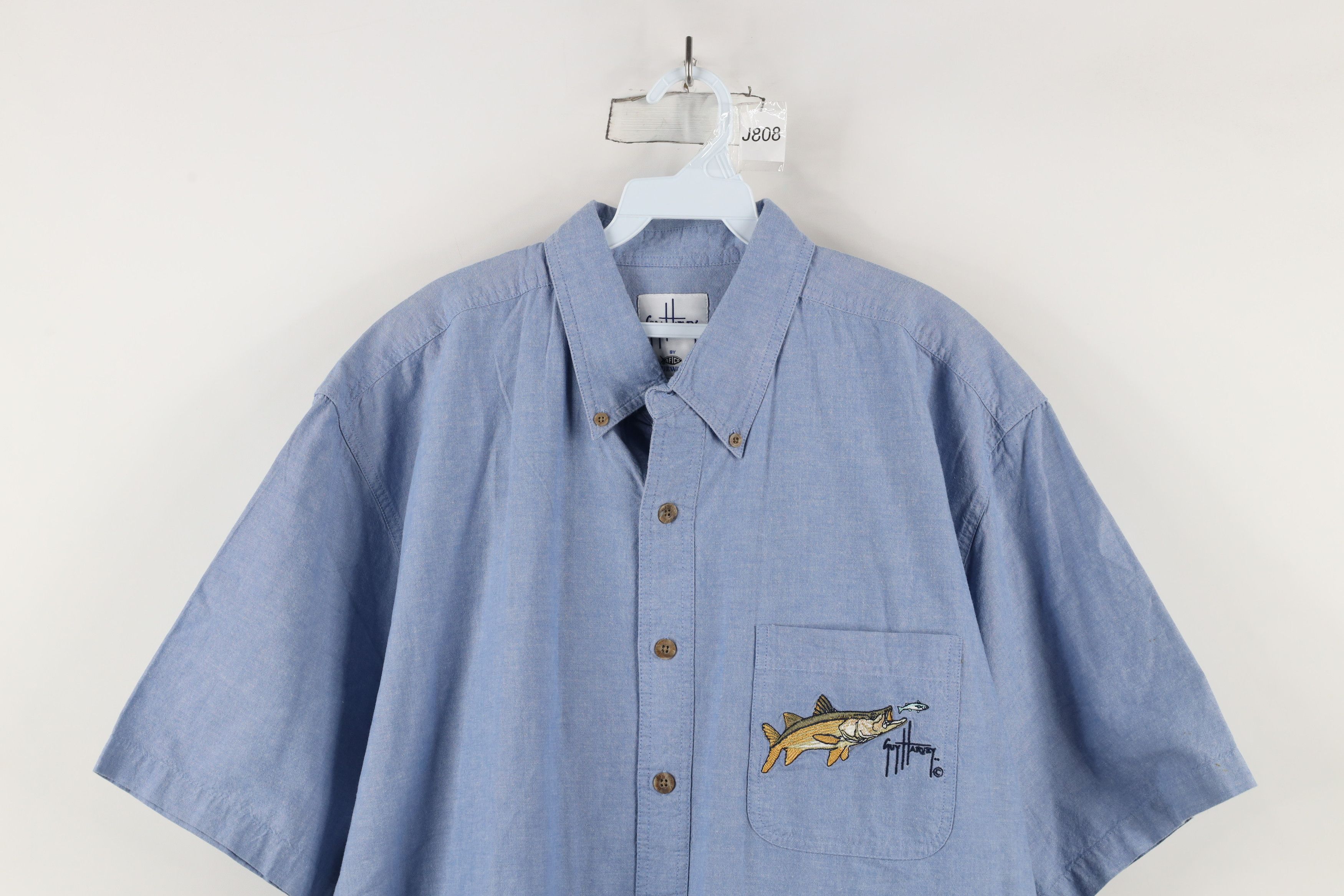 Guy Harvey × Vintage Vintage 90s Guy Harvey Short Sleeve Button Down Shirt Blue Size US XL / EU 56 / 4 - 2 Thumbnail