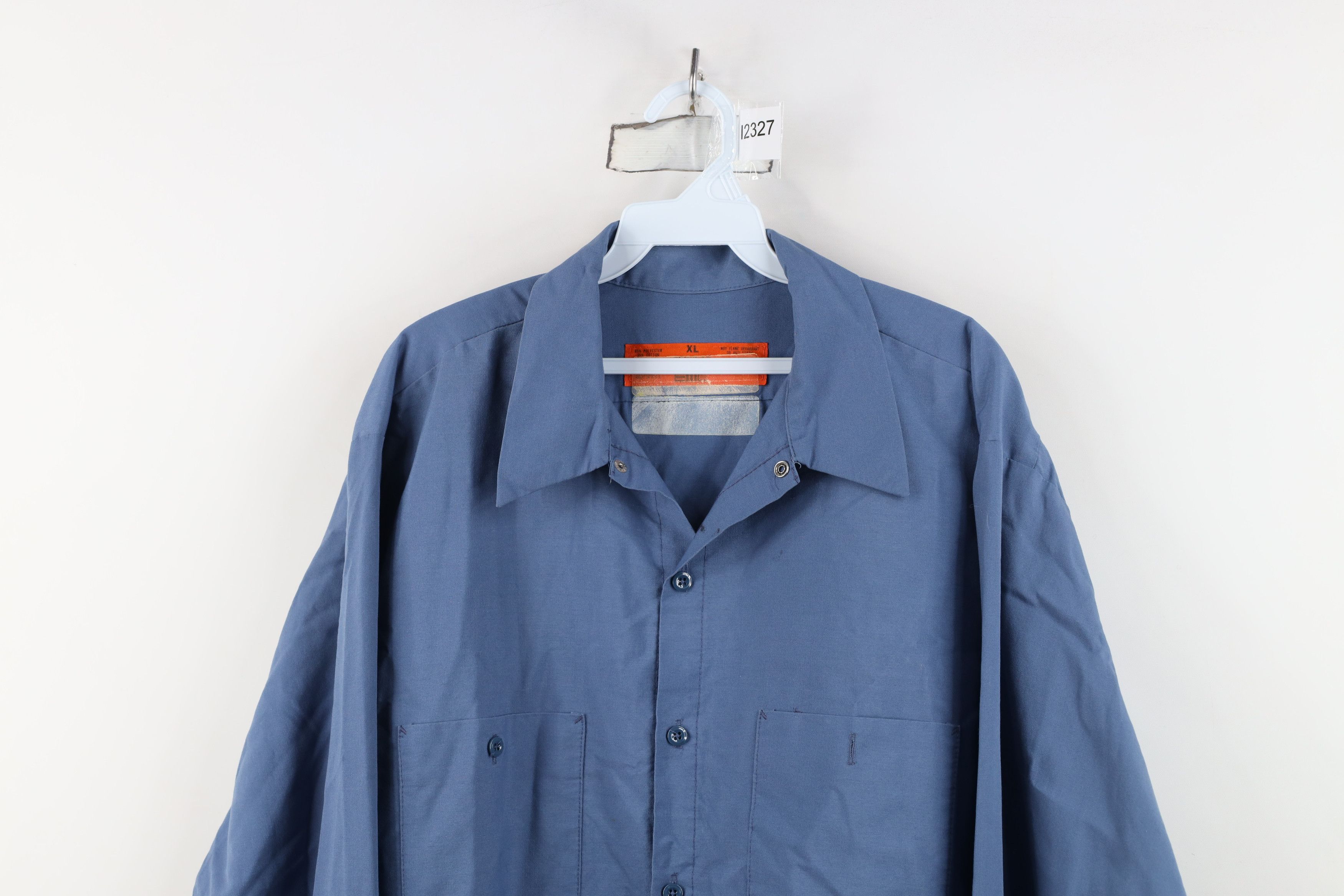 Vintage Vintage 70s Streetwear Mechanic Button Shirt Blue USA Size US XL / EU 56 / 4 - 2 Thumbnail