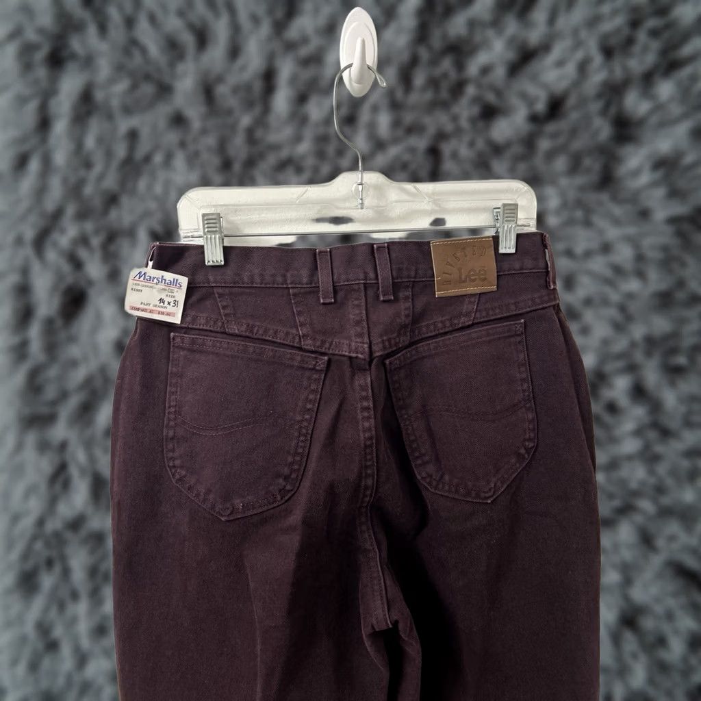 Lee VINTAGE Lee Riveted Jeans Womens 14x31 Burgundy Made In USA YKK Denim NWT S(Burgundy) Purple Jeans 5-Pocket Mens Womens Girls? Size 36" / US 14 / IT 50 - 1 Thumbnail