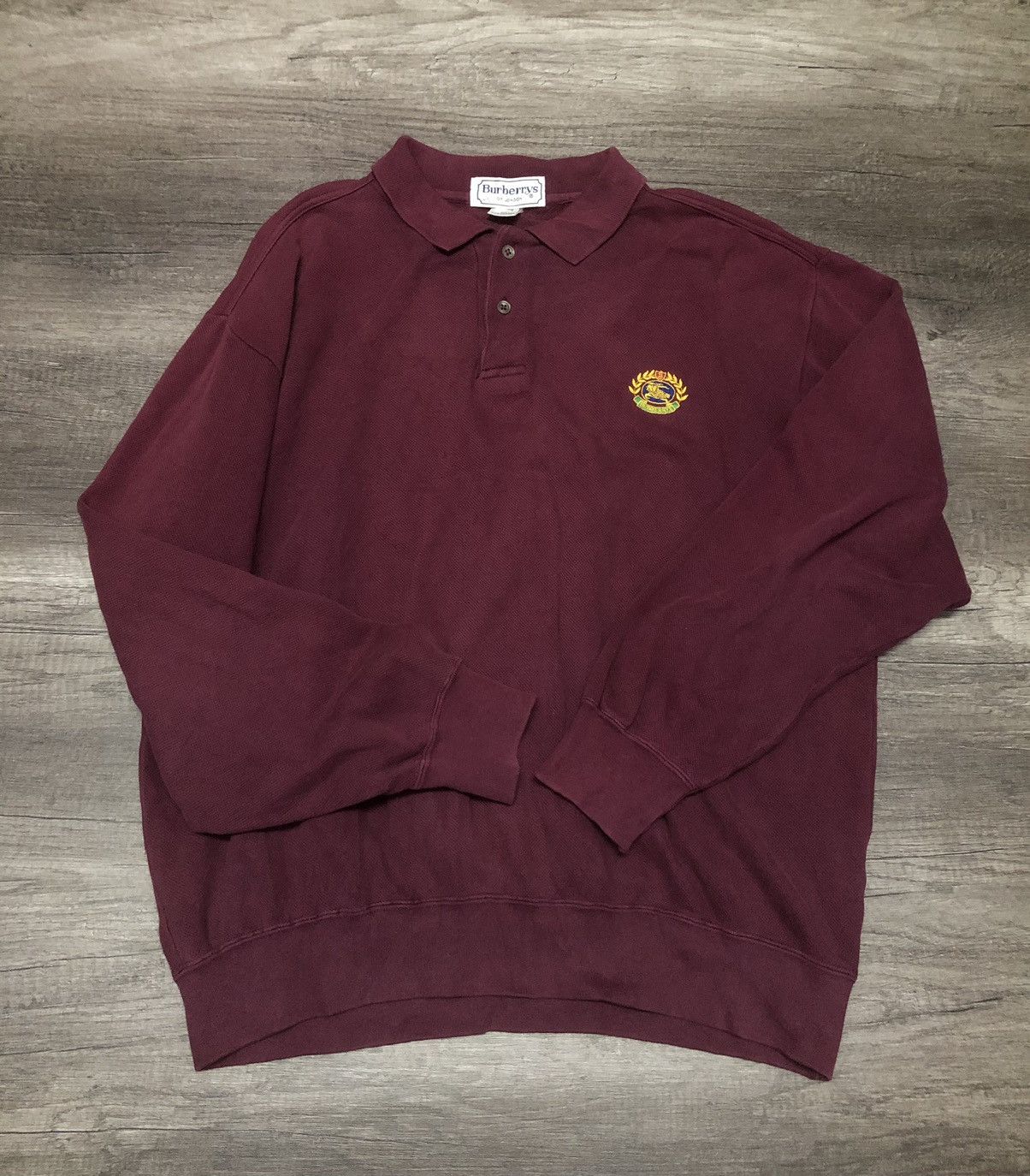 Burberry × Vintage Vintage Burberrys Long Sleeve Polo Shirt Size US XL / EU 56 / 4 - 19 Thumbnail