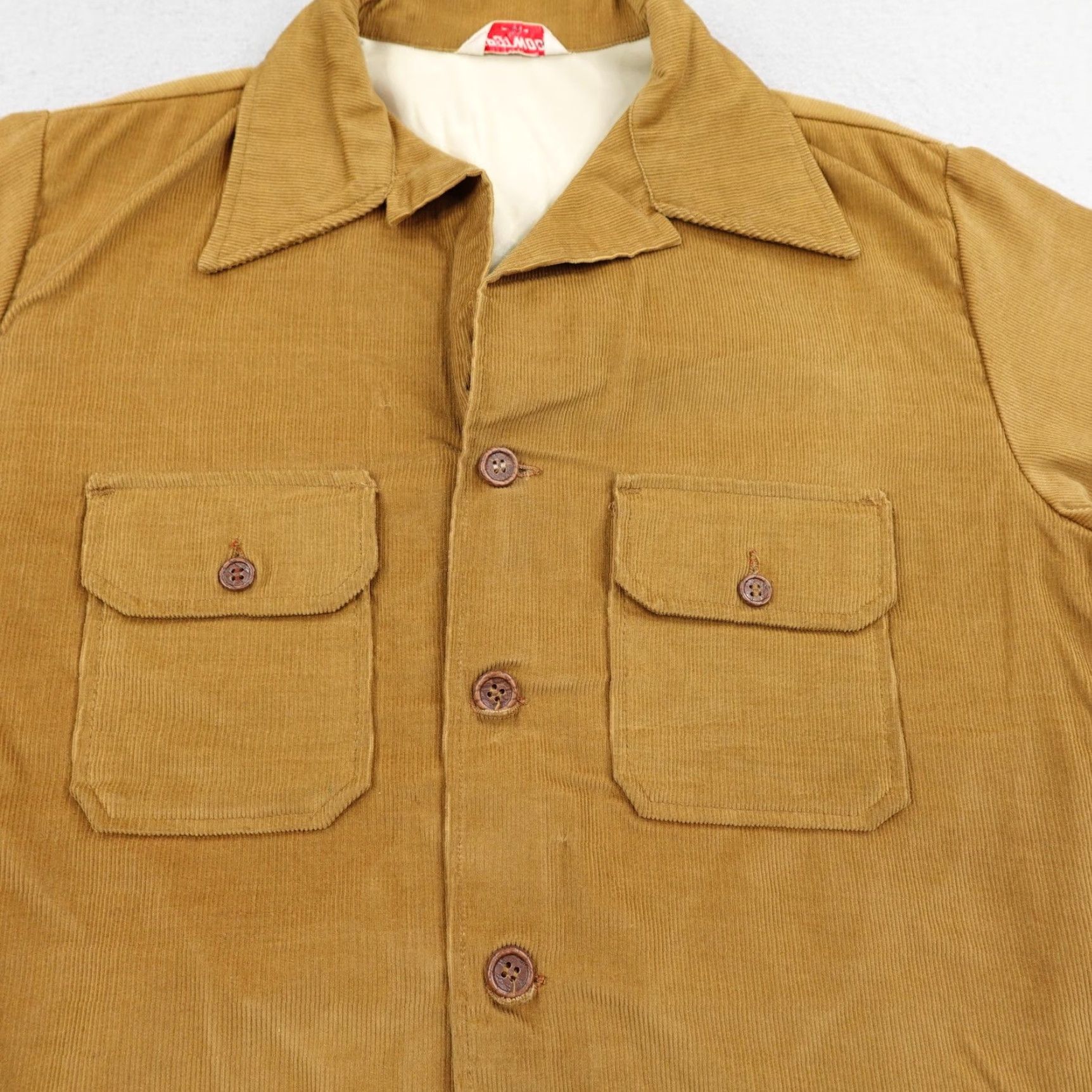 Vintage VINTAGE Spotwood Jacket Adult 46 Brown Corduroy Button Blade Collar Shacket 70s Mens Size US S / EU 44-46 / 1 - 3 Thumbnail