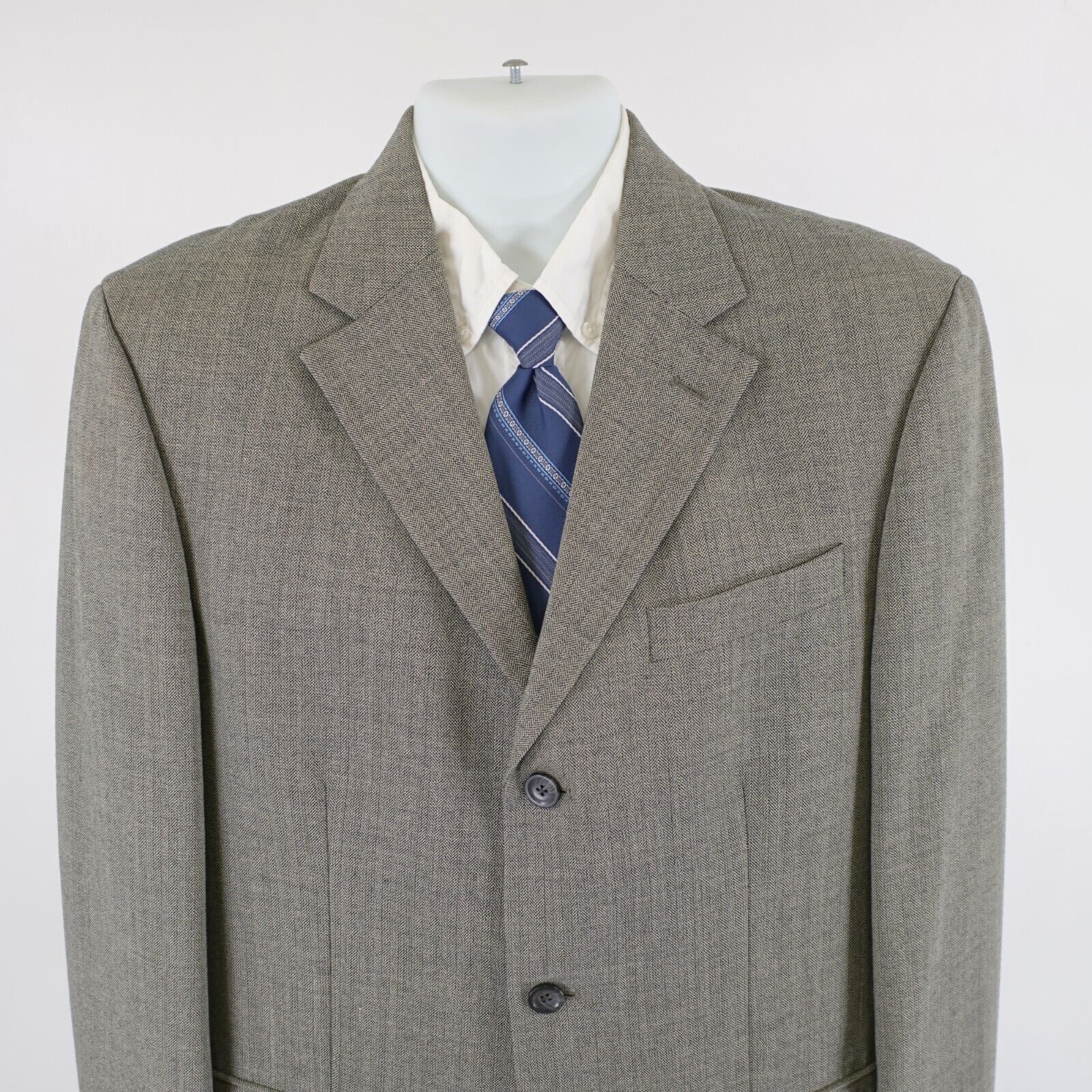 Oscar De La Renta Oscar De La Renta Tweed Wool Herringbone 40R Gray W/ Hint Of Size 40R - 1 Thumbnail