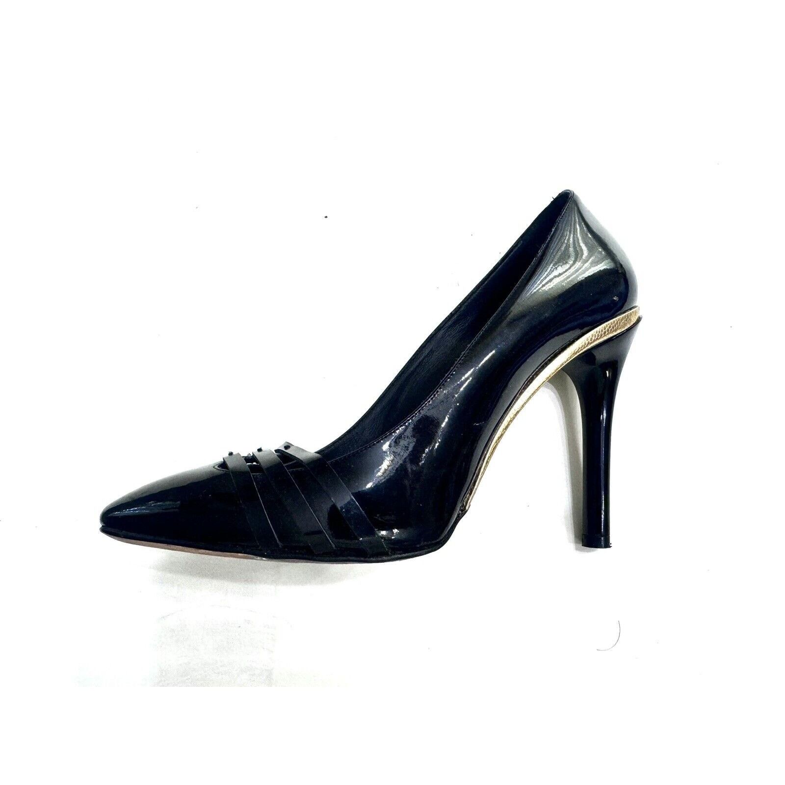 Oscar De La Renta OSCAR DE LA RENTA PATENT LEATHER PUMP SHOES BLACK 37 OR 6.50 Size US 6.5 / IT 36.5 - 1 Thumbnail