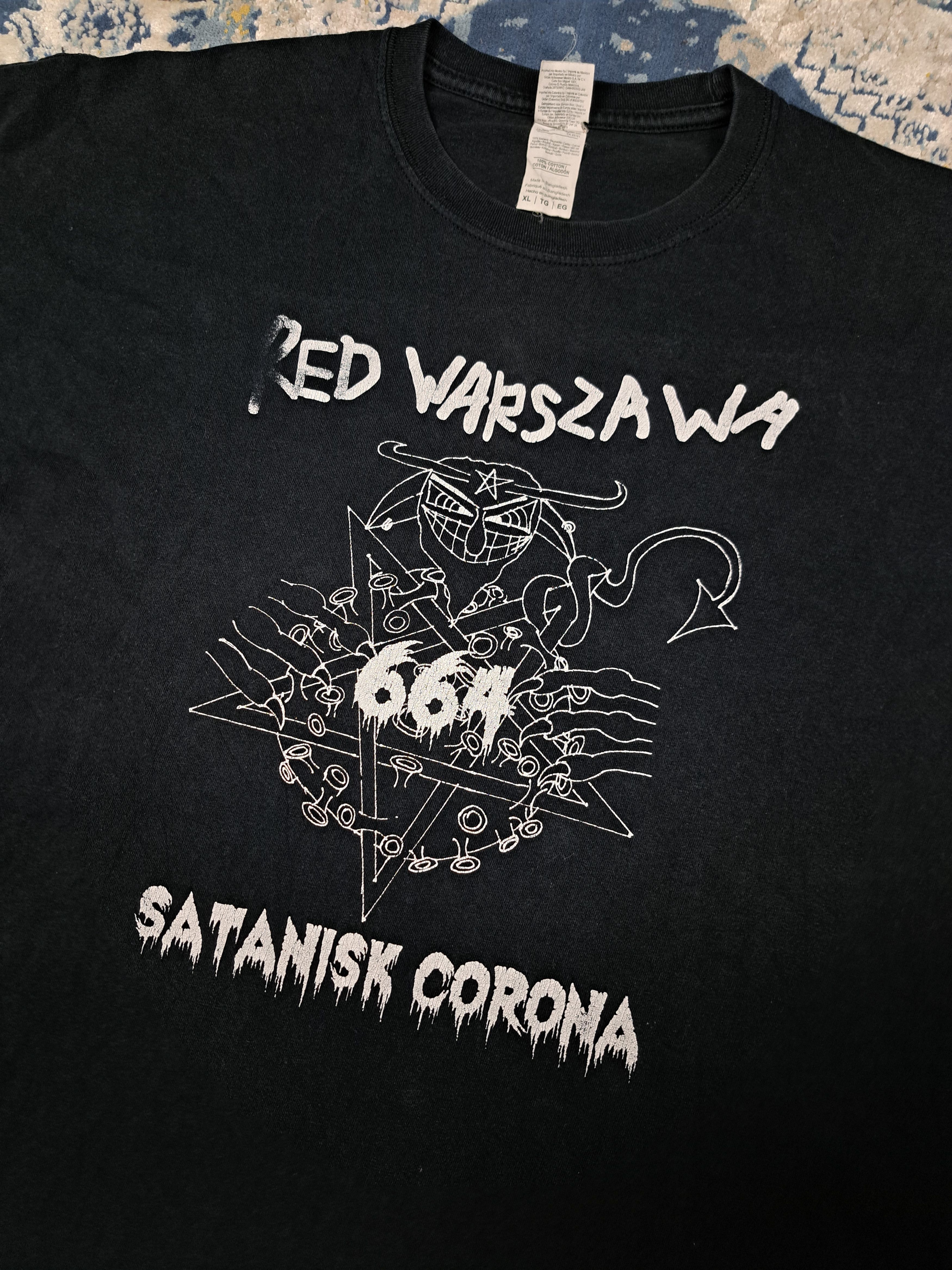 Band Tees Vintage 00s Red Warszawa Hard Rock Band Tee Satan Metal Size US XL / EU 56 / 4 - 2 Thumbnail
