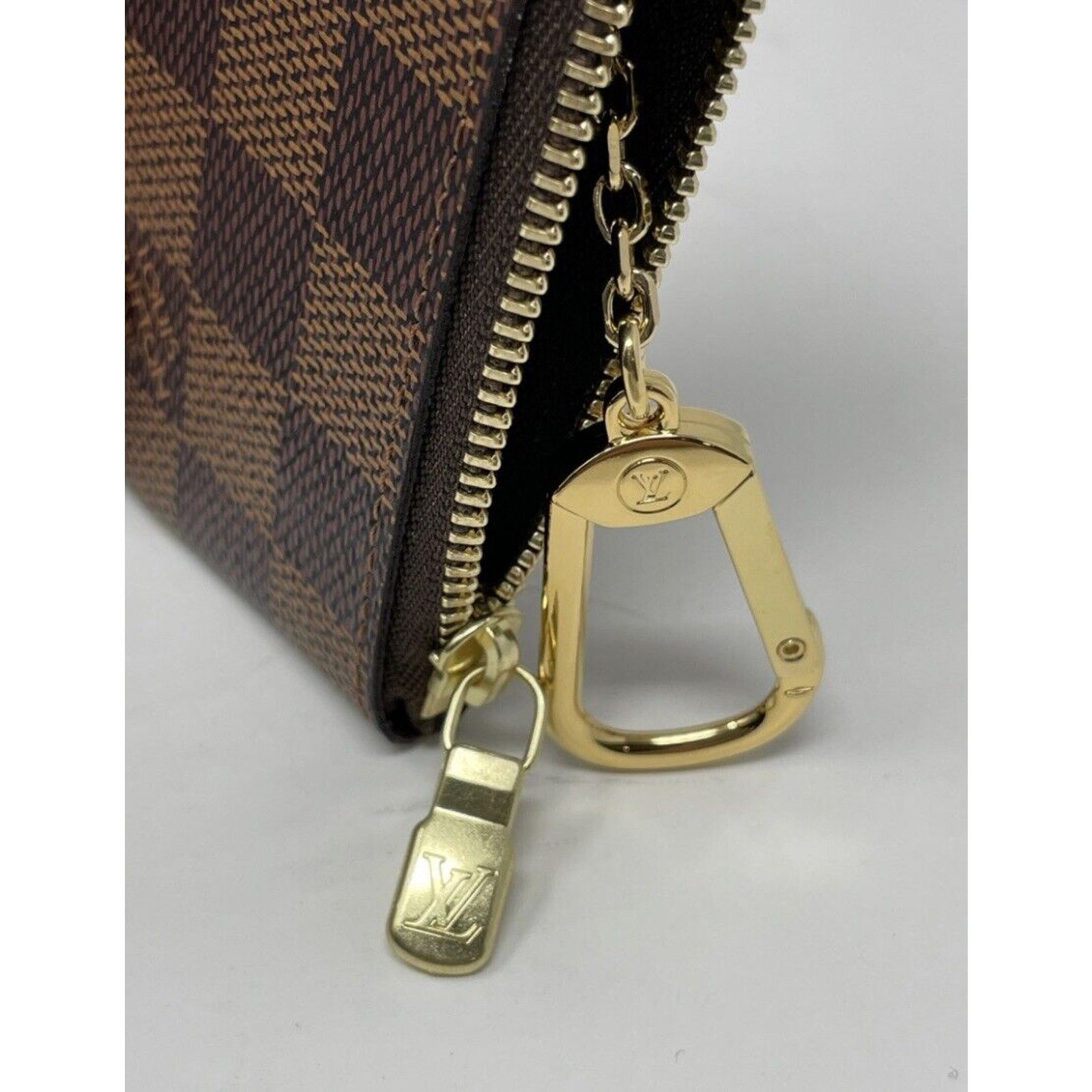 Louis Vuitton NEW LOUIS VUITTON Key Pouch Cles Damier Ebene Coin Card Size ONE SIZE - 9 Thumbnail