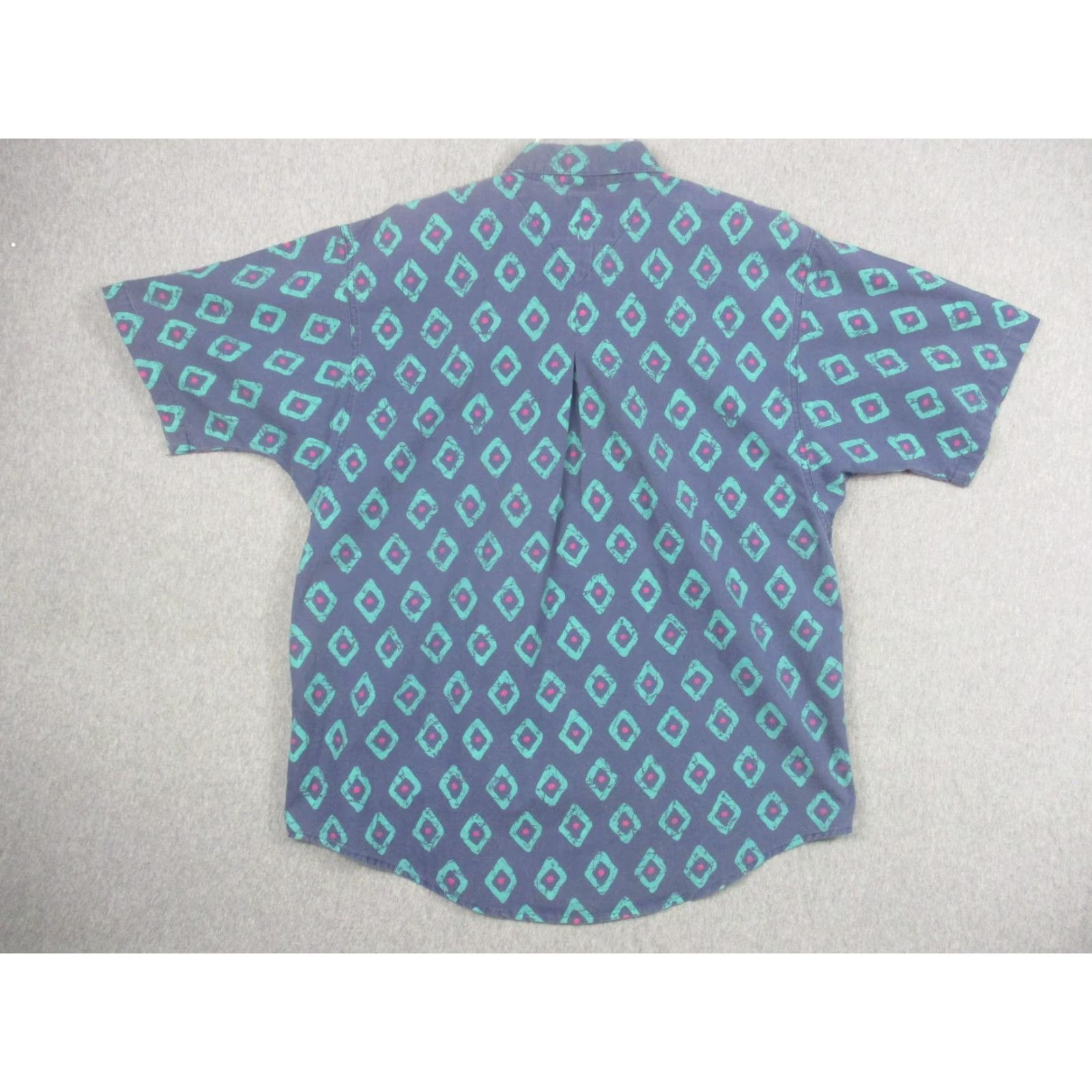 Vintage VINTAGE Body Objects Shirt Mens Large Blue Geometric Short Sleeve Made USA Size US L / EU 52-54 / 3 - 5 Thumbnail
