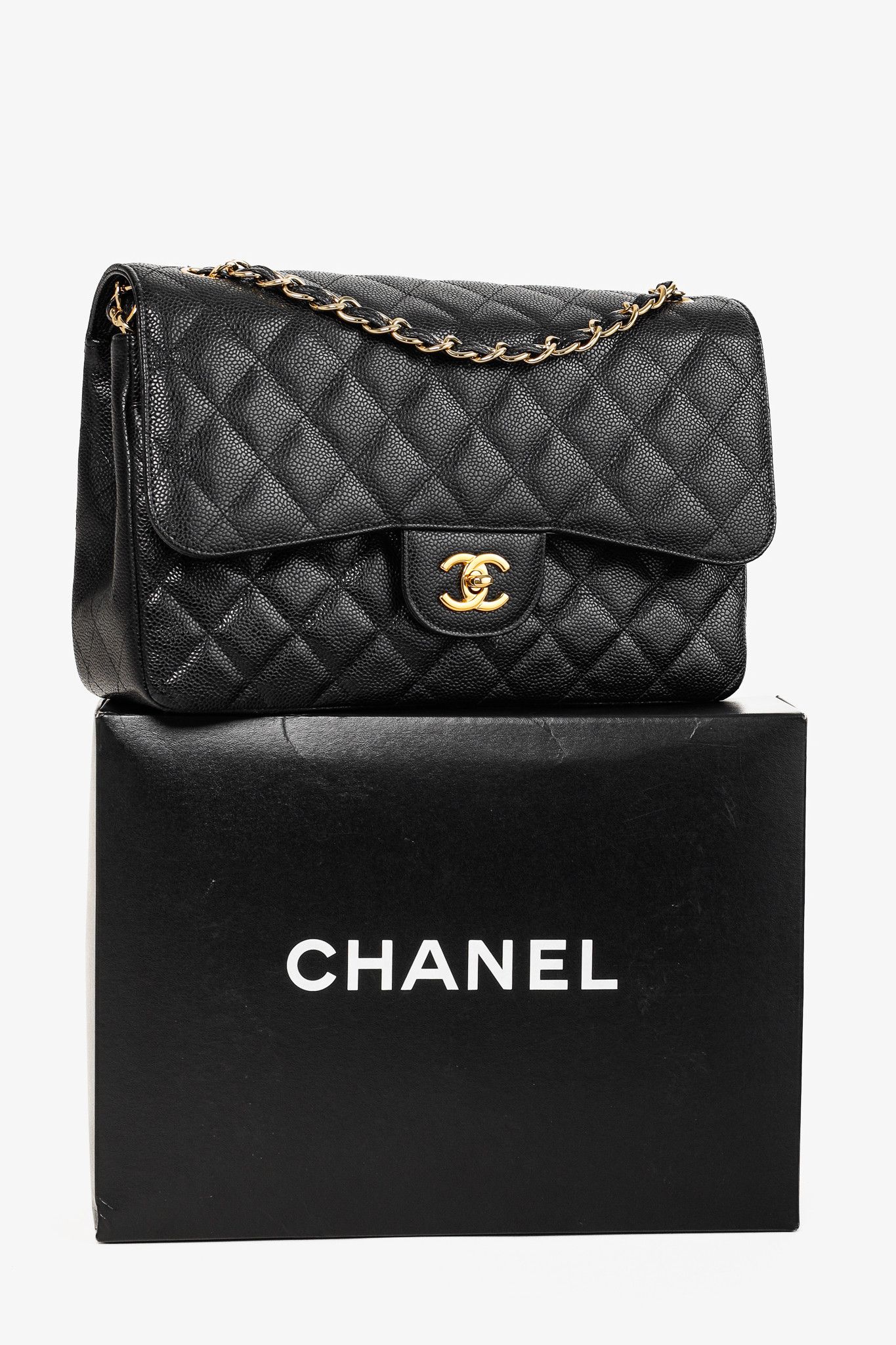 Chanel Chanel Timeless Caviar Leather Classic Jumbo Double Flap Bag Size ONE SIZE - 16 Thumbnail