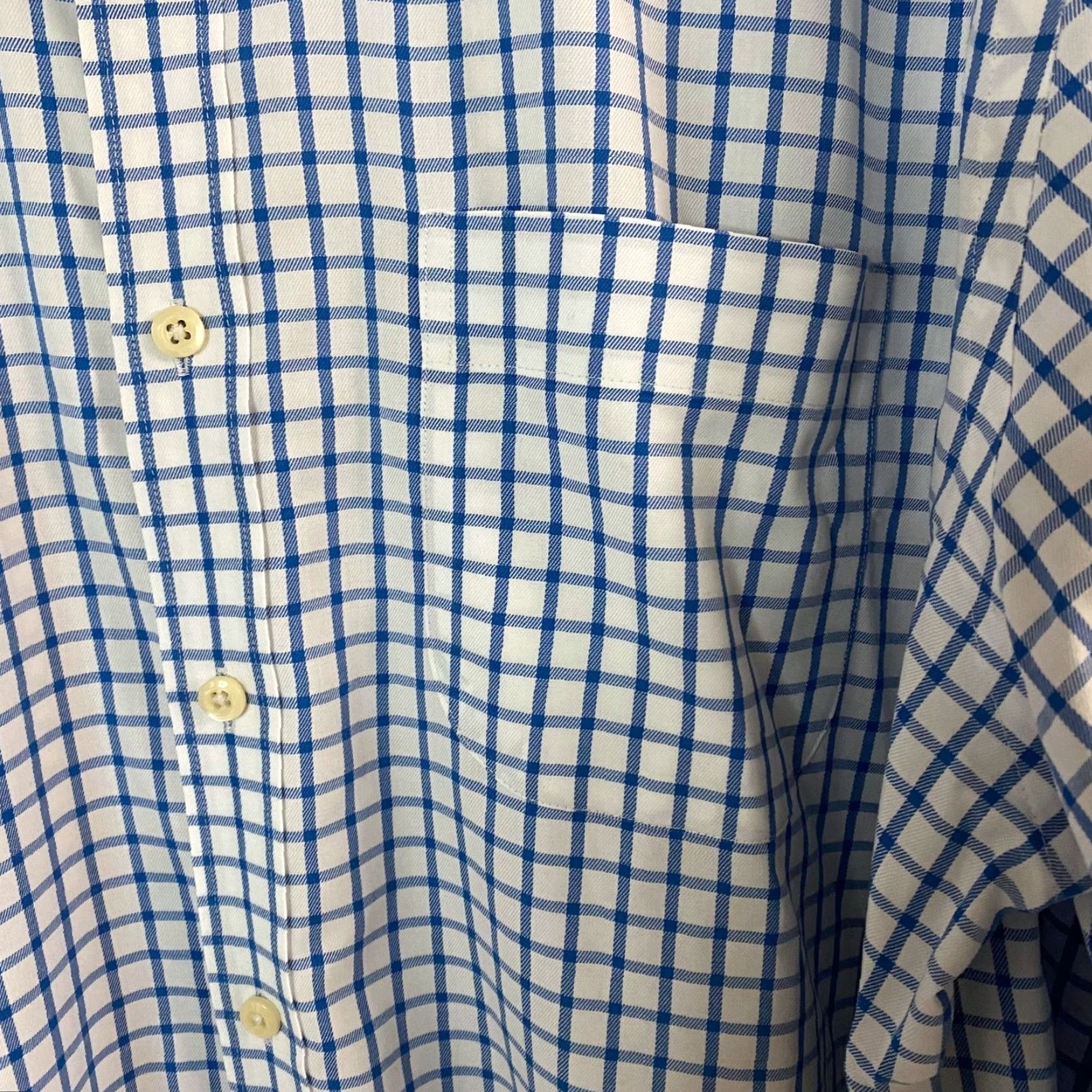 Peter Millar VINTAGE Peter Millar Nanoluxe Button-Down Shirt Mens Large Blue Check Long Sleeve Cotton Size US L / EU 52-54 / 3 - 6 Thumbnail