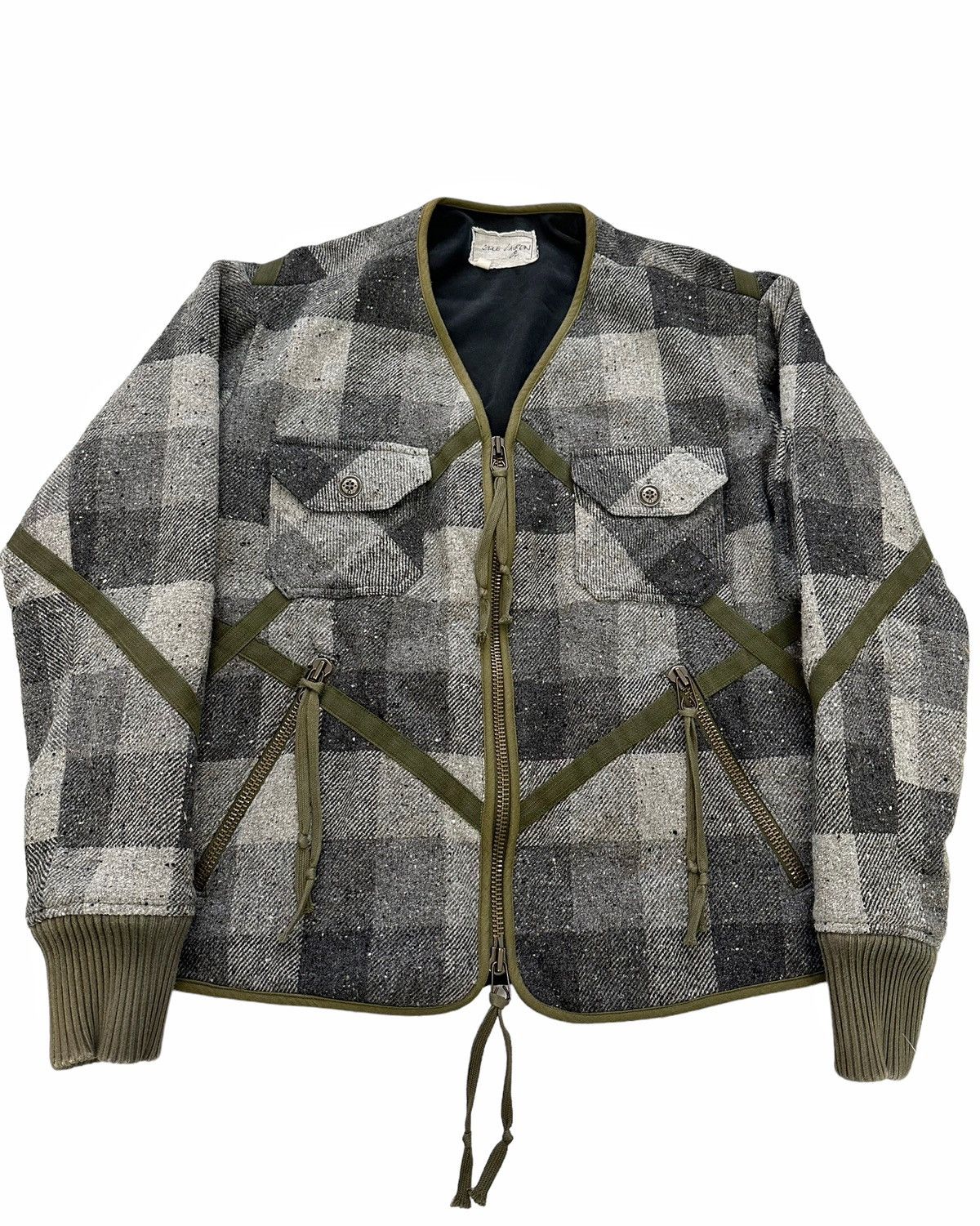 Unreleased Sample Grey Wool Modern Flight Cargo Jacket