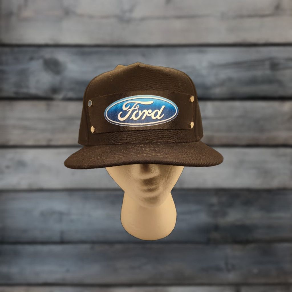 Ford Vintage Ford Buckledown Trucker Snapback Hat Black Wool Blend Cars Licensed Mens Adjustable Size ONE SIZE - 1 Thumbnail