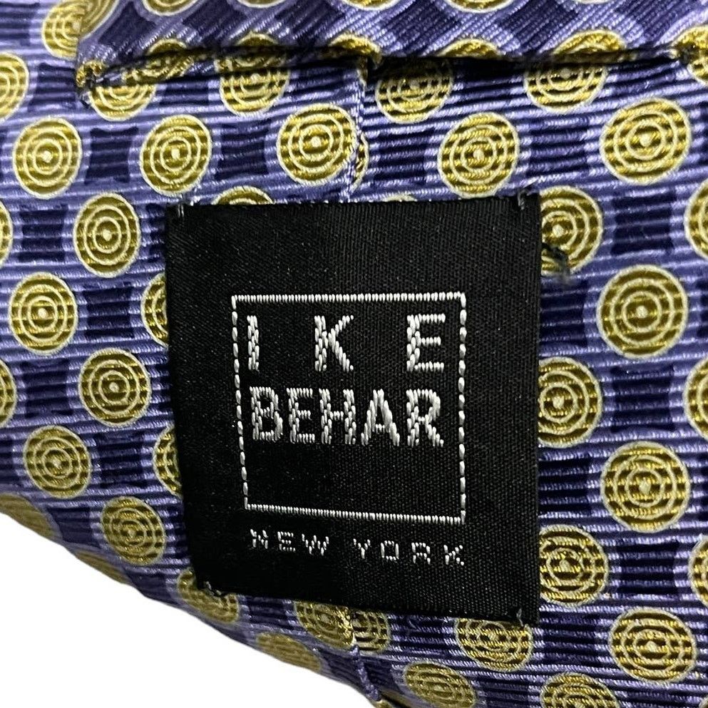 Ike Behar Ike Behar Silk Purple and Yellow Silk Dotted Tie Size ONE SIZE - 3 Thumbnail