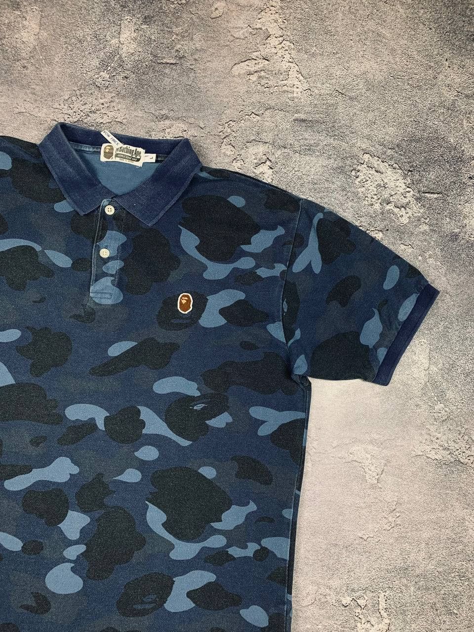 Bape Bape A Bathing Ape Blue Camo Polo Shirt Authentic Ape Head Size US L / EU 52-54 / 3 - 3 Thumbnail