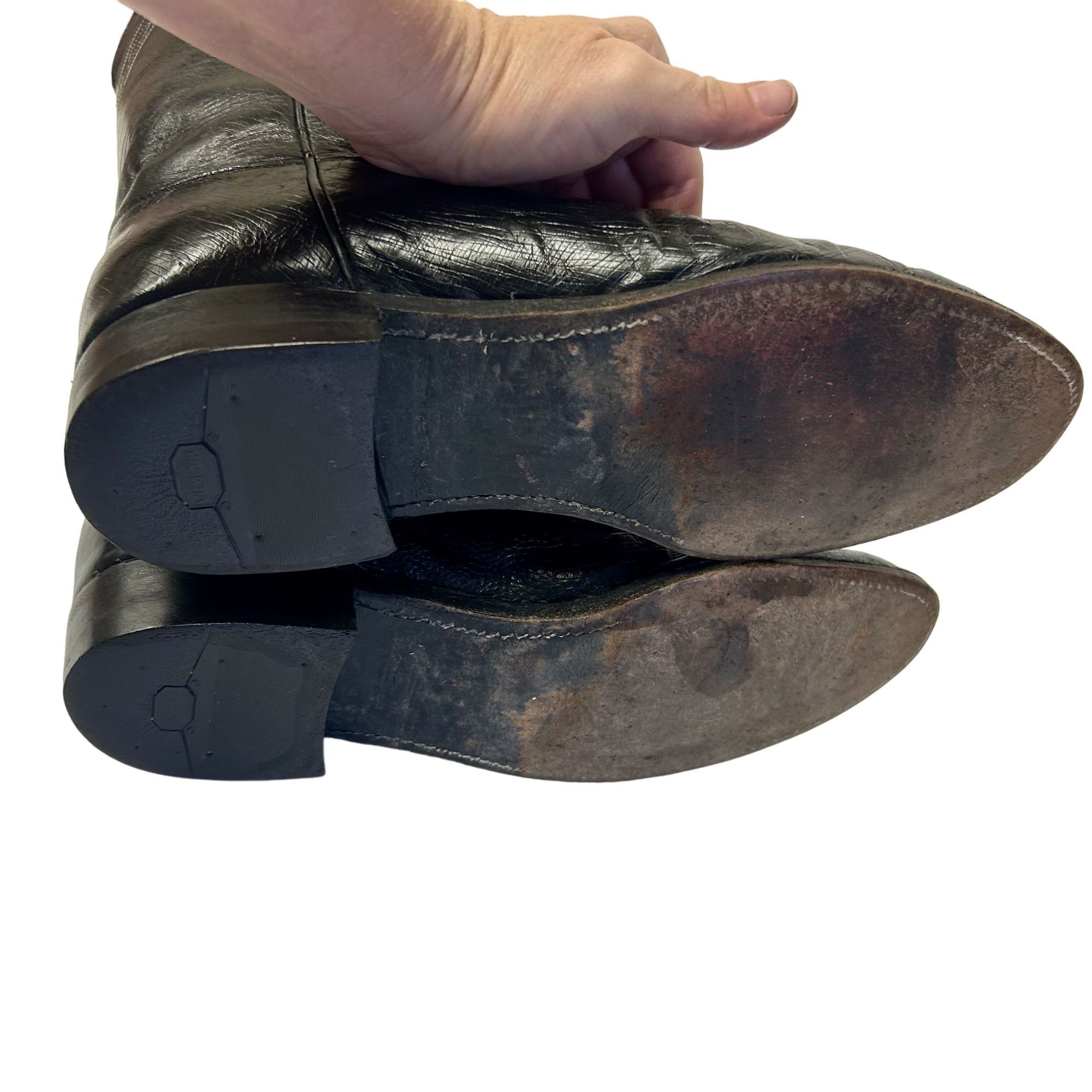Justin Vtg Justin EXOTIC Leather Cowboy Western Ostrich Boots Size US 9.5 / EU 42-43 - 7 Thumbnail