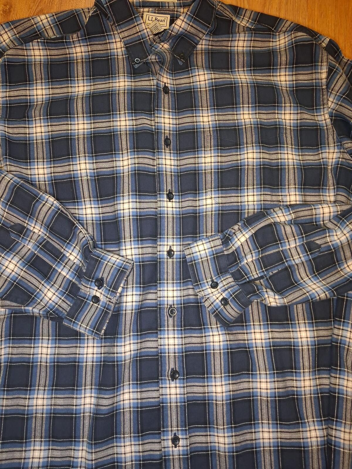 L.L. Bean LL Bean Flannel Button Up Shirt XXLT Blue Multicolor Plaid Size US XXL / EU 58 / 5 - 5 Thumbnail