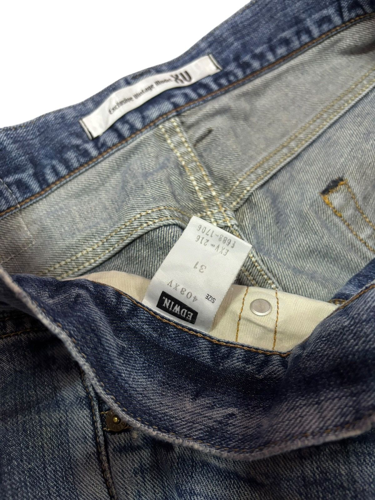 Edwin Vtg Edwin XV Faded Distressed Jeans Size US 32 / EU 48 - 6 Thumbnail