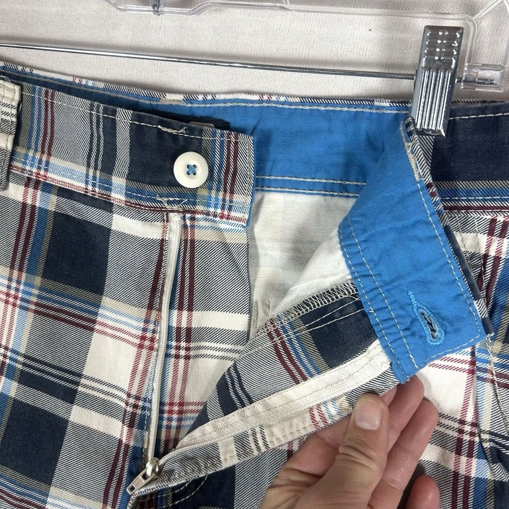 Vintage OP Mens Plaid Shorts Size 34 Casual Gray 100% Cotton Bermuda Golf Summer Shirt? Size US 34 / EU 50 - 2 Thumbnail