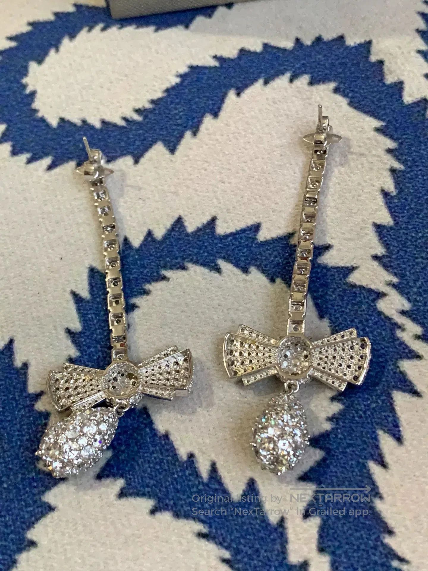 Vivienne Westwood rare vivienne westwood silver bow drop earrings. Size ONE SIZE - 3 Thumbnail