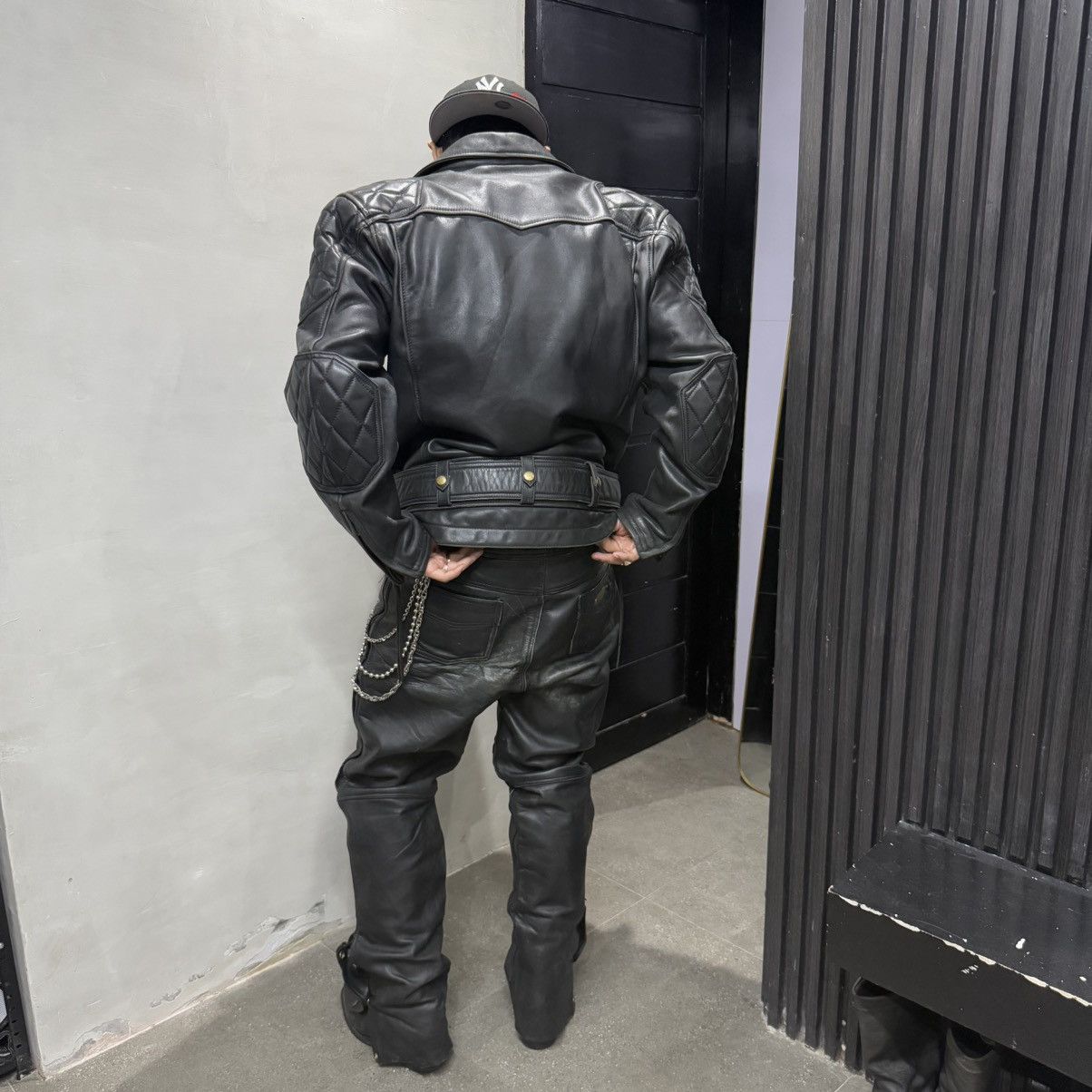 Japanese Brand × Kadoya Kadoya evo diamond lattice cable stayed leather jacket Size US XXL / EU 58 / 5 - 9 Thumbnail