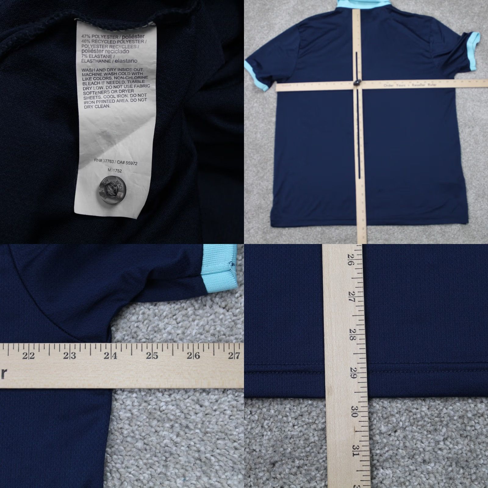 PGA Tour PGA Tour Polo Shirt Mens XL Blue Golf Short Sleeve Pullover Knotless Polyester Stretch Shirt Size US XL / EU 56 / 4 - 8 Thumbnail