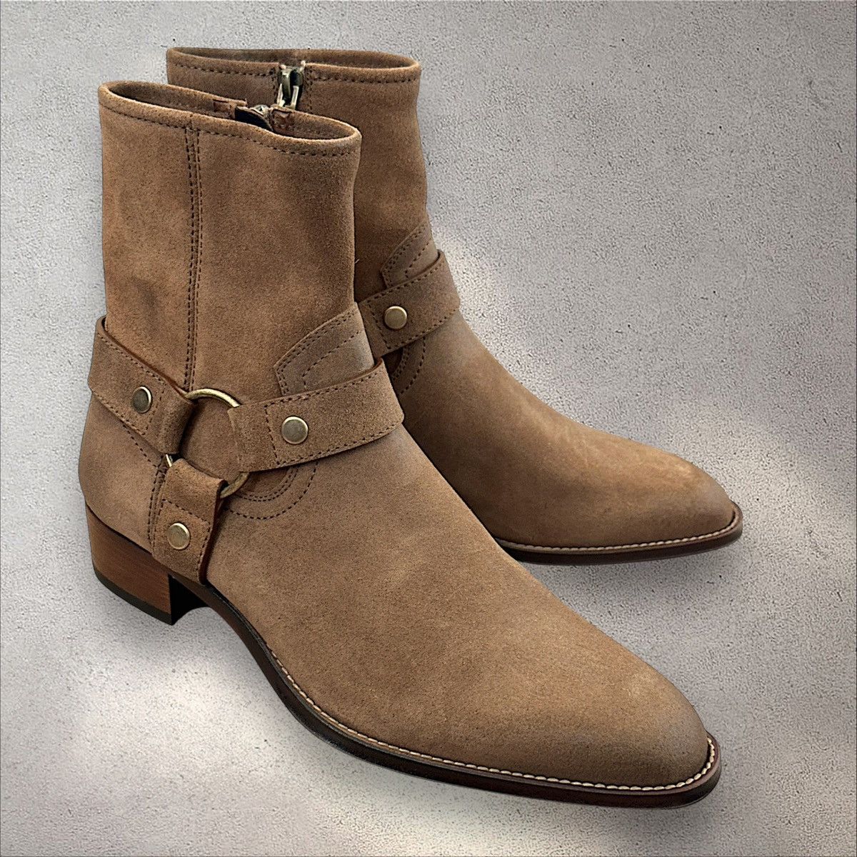 Saint Laurent Paris Saint Laurent Wyatt Harness Suede Boots Size US 7 / EU 40 - 1 Thumbnail