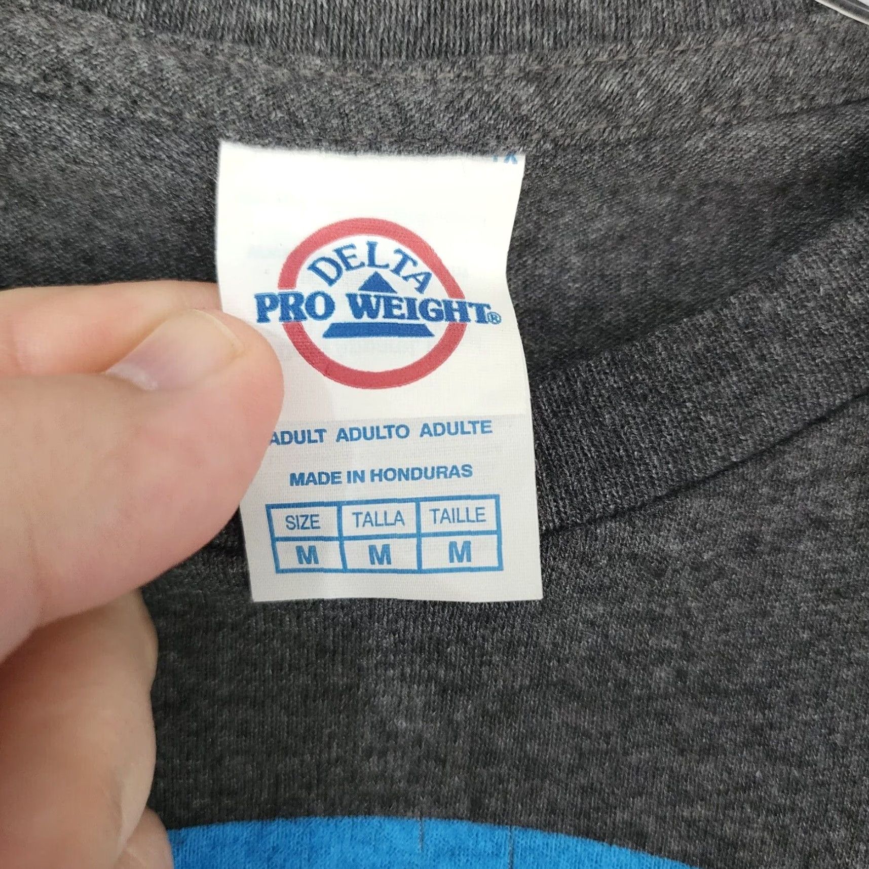 Delta Delta Pro Weights Shirt Men Size M Gray Save Ferris Short Sleeve Graphic Tee Size US 31 - 4 Thumbnail