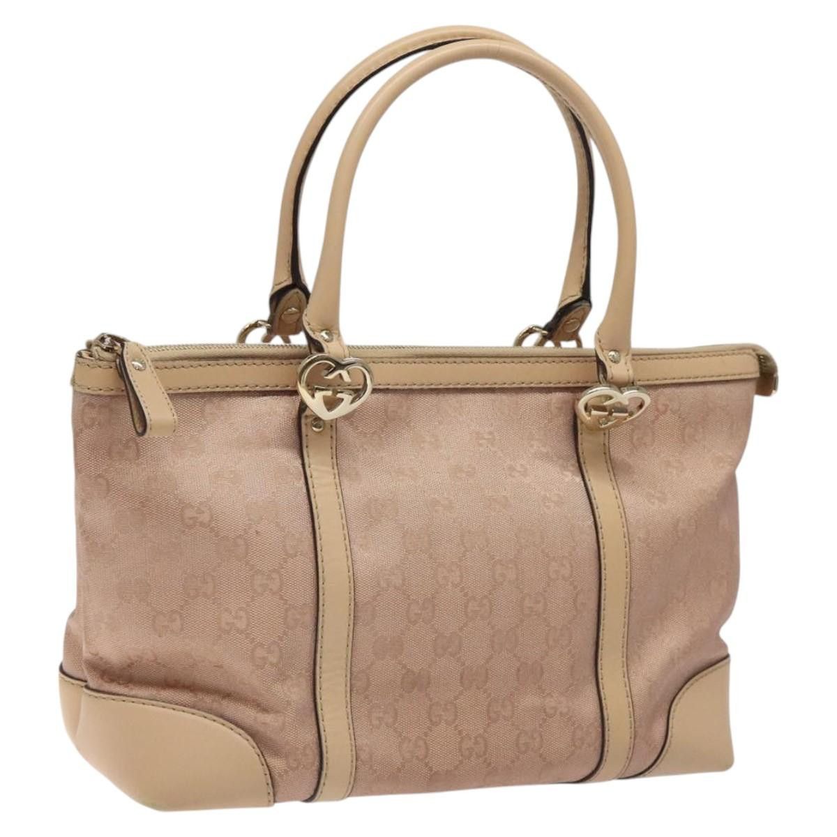 Gucci GG Canvas Lovely Tote Bag Pink Gold 257069 Auth 117391 in Pink/Gold, Women's