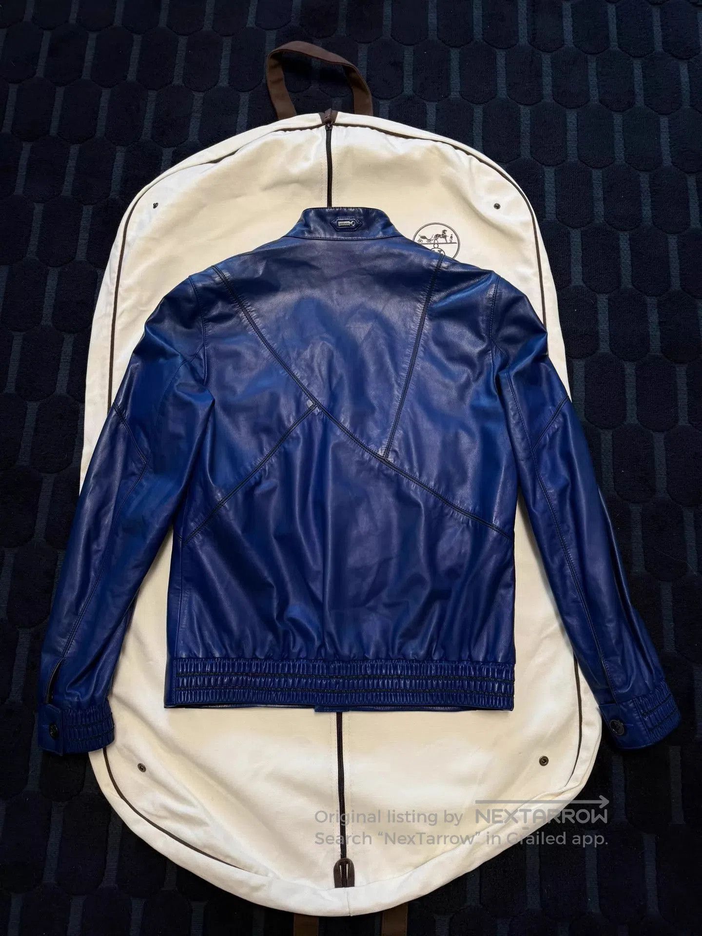 Zilli Blue Leather Jacket with Button Front - Size M. Size US M / EU 48-50 / 2 - 2 Thumbnail