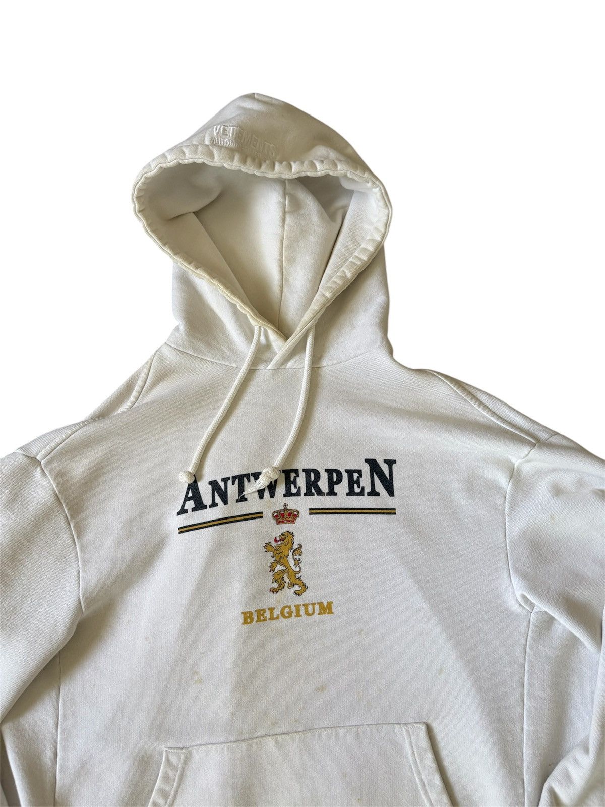 Vetements Antwerp Belgium Tourist Hoodie- White XS | Grailed