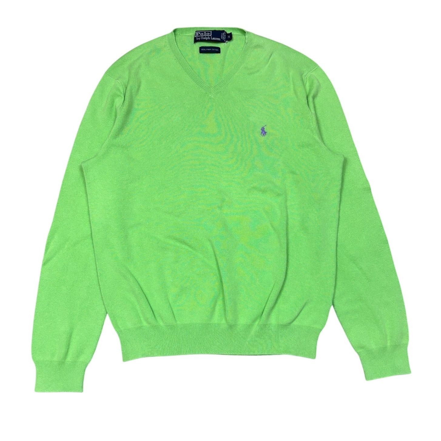 Polo Ralph Lauren × Vintage Vintage Polo Ralph Lauren Pima Cotton V Neck Sweater Medium Size US M / EU 48-50 / 2 - 1 Thumbnail