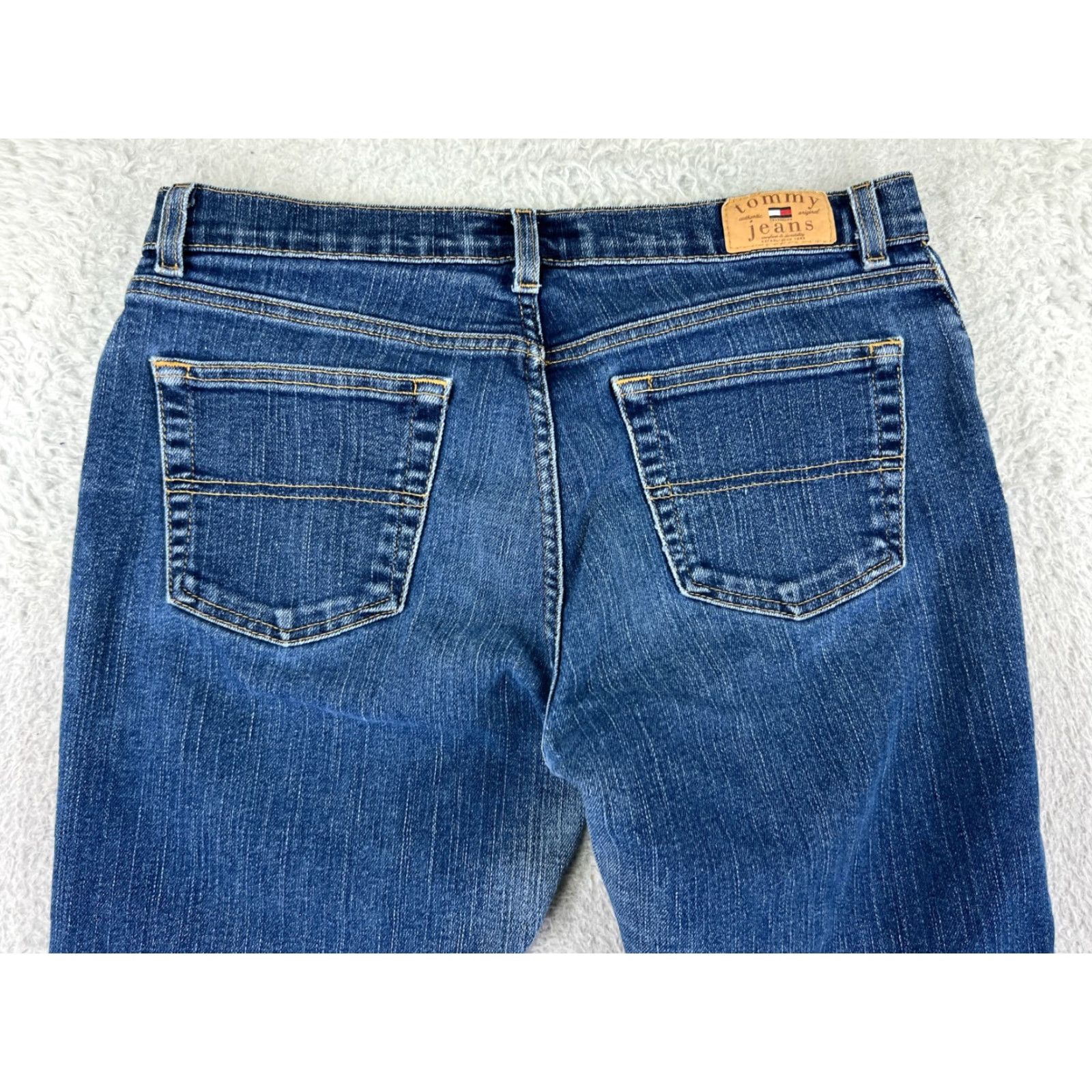 Tommy Hilfiger Tommy Hilfiger Jeans Womens 9 Blue Denim Bootcut Mid Rise 5-Pocket Design Distressed Stretch Cotton Blend Size 30" / US 8 / IT 44 - 3 Thumbnail