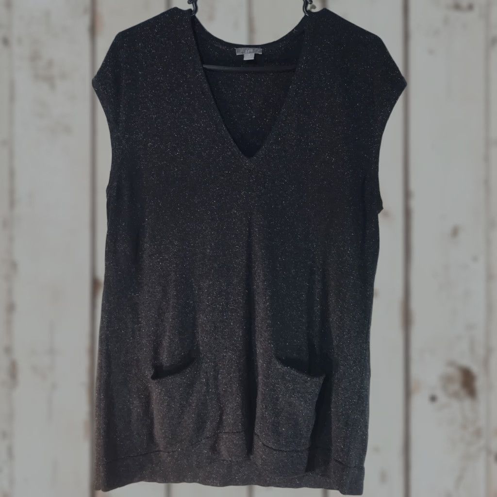 J. Jill J. Jill Gray Marled Pullover Sweater Womens Size M Silk Blend V-Neck Casual Size M / US 6-8 / IT 42-44 - 1 Thumbnail