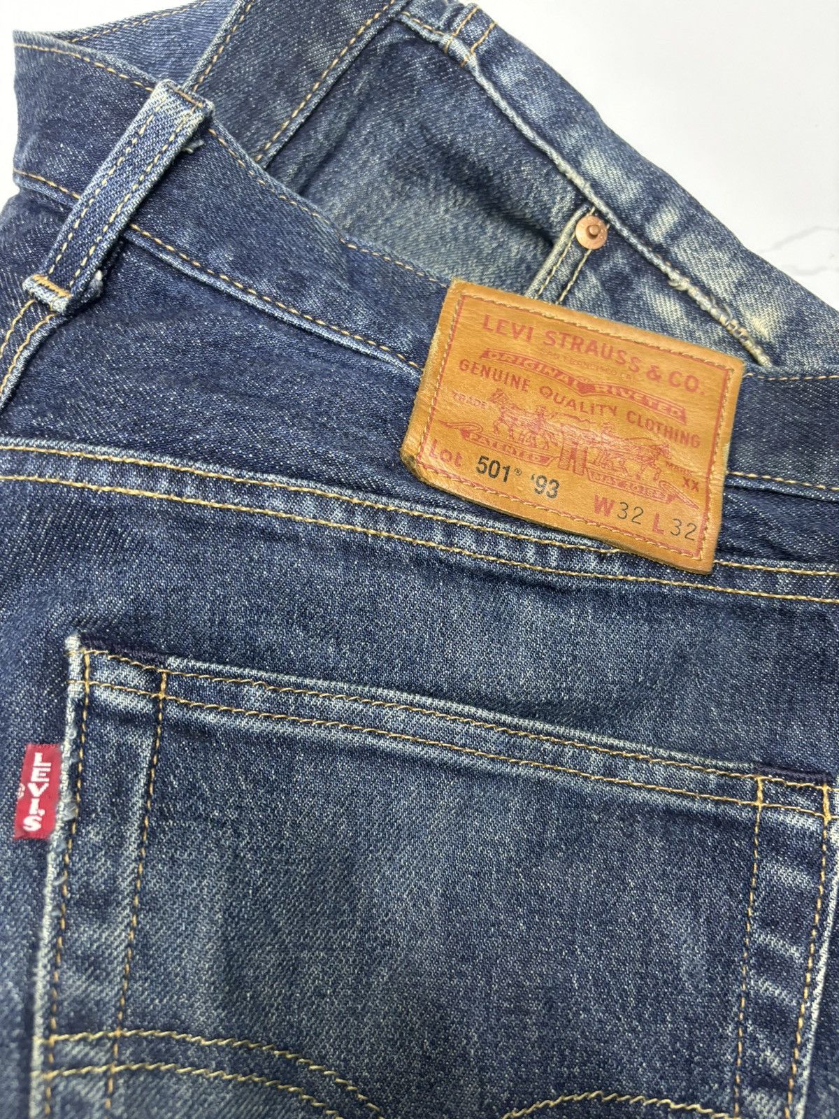 Levi's × Levi's Vintage Clothing × Vintage 🔥VINTAGE LEVIS 501 ‘93 BIG E DISTRESSED DENIM JEANS Size US 32 / EU 48 - 10 Thumbnail