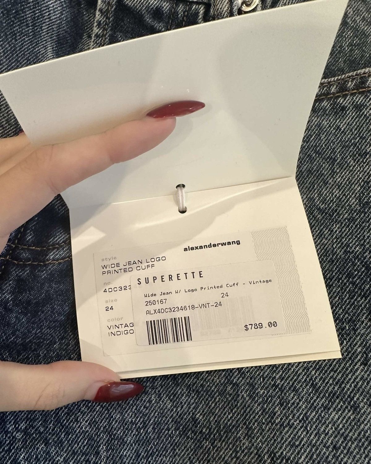 Alexander Wang Alexander Wang Wide Jean W/Logo Printed Cuff Size 24" / US 00 / IT 34 - 5 Thumbnail