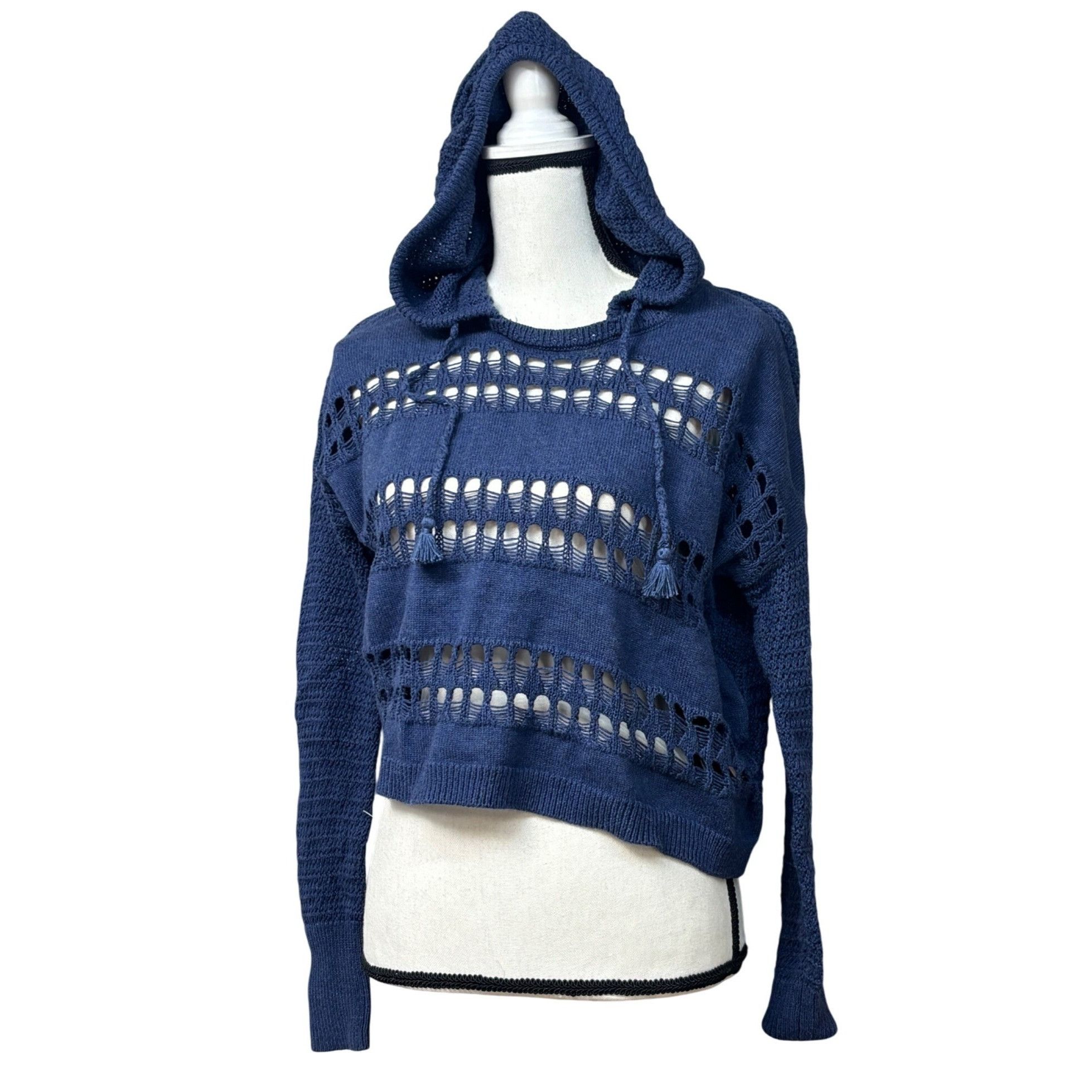 Other Victoria Secret Women’s Pointelle Knit Cropped Hooded Sweate Size S / US 4 / IT 40 - 1 Thumbnail